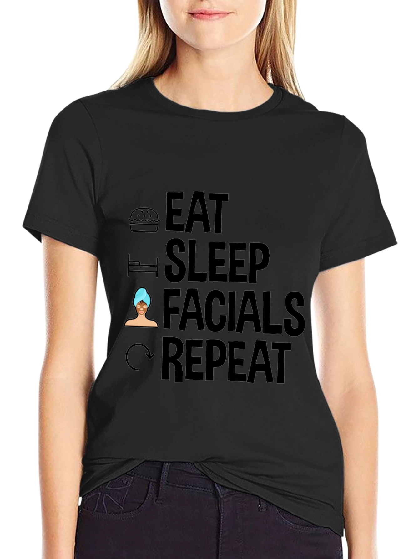 Eat Sleep Facials Repeat Graphic Tee - Unisex