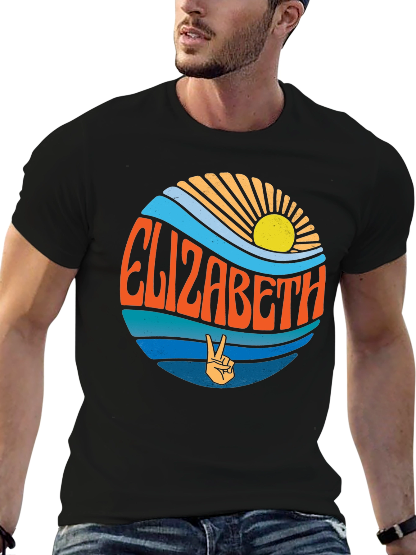 Elizabeth Retro Peace Sign T-Shirt