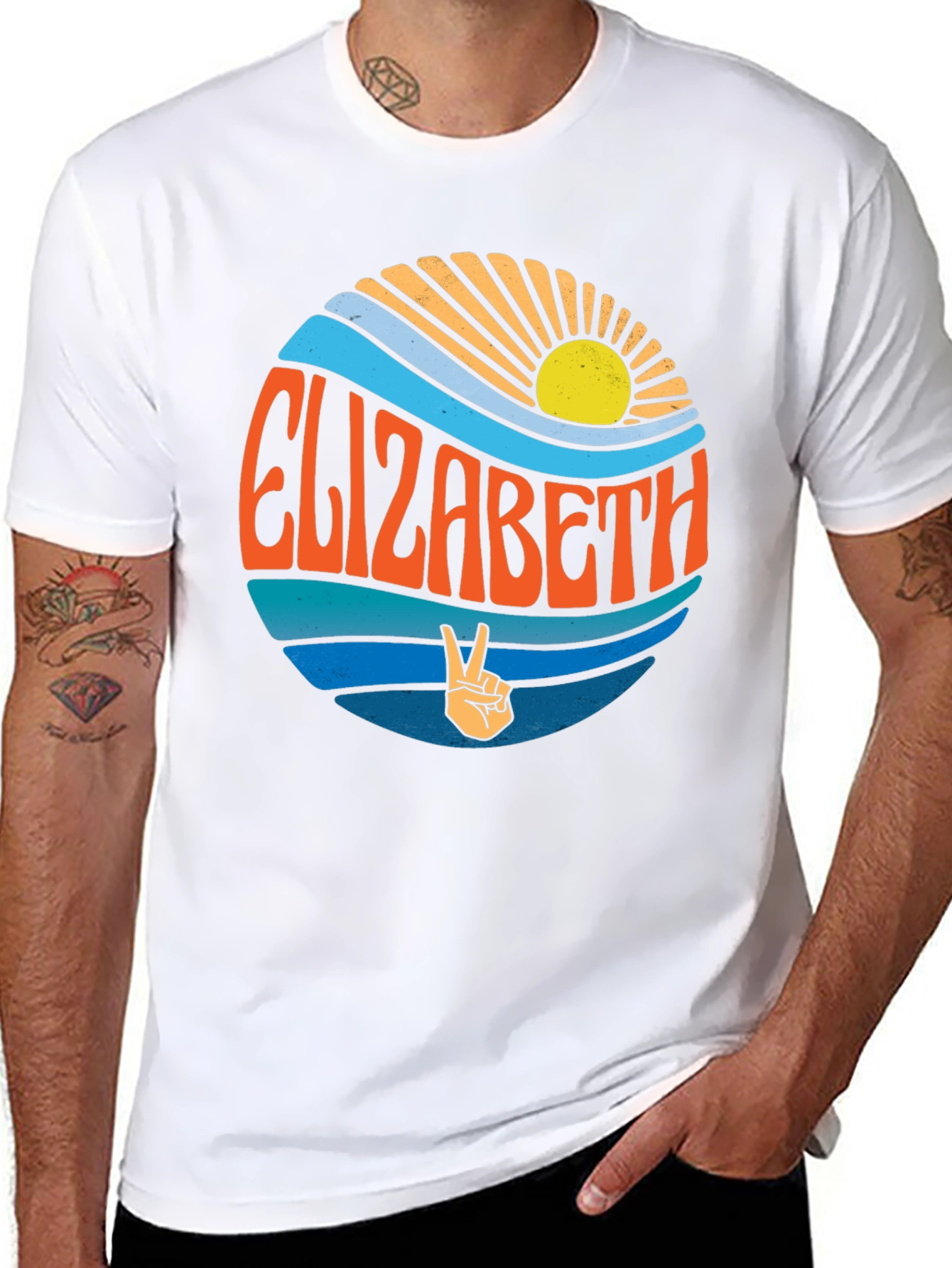 Elizabeth Retro Peace Sign T-Shirt