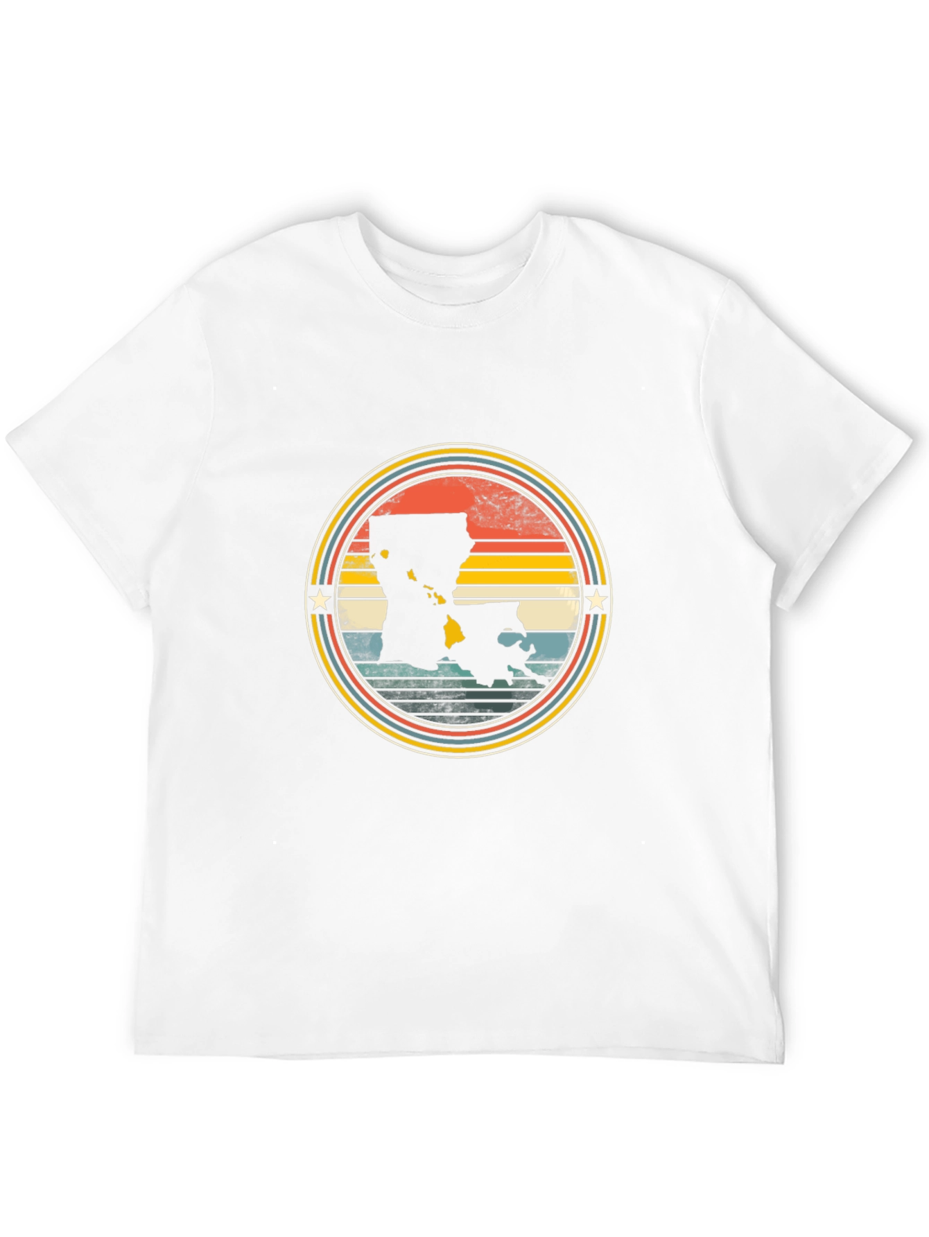 Retro Louisiana State Map Graphic Tee