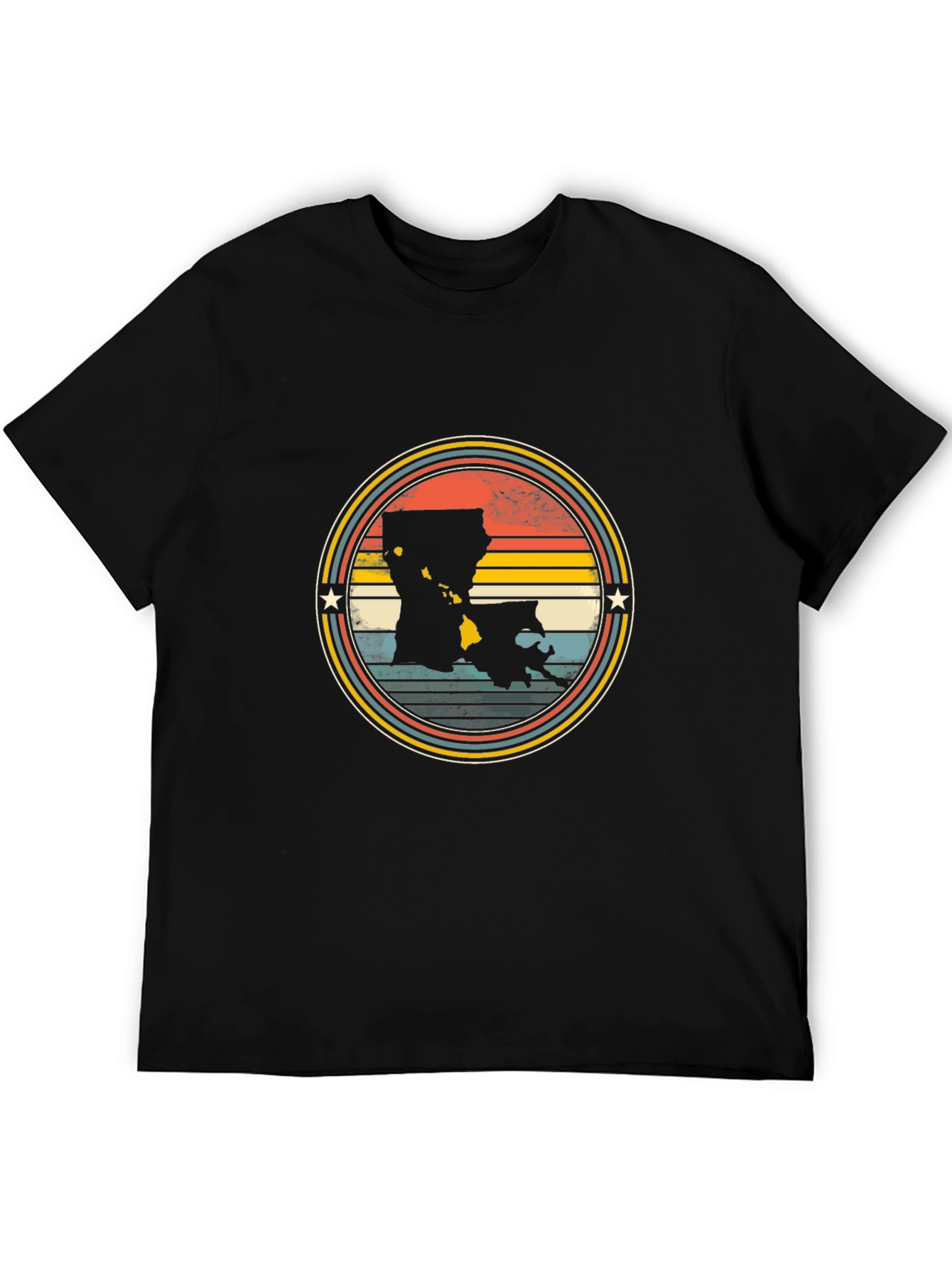 Retro Louisiana State Map Graphic Tee