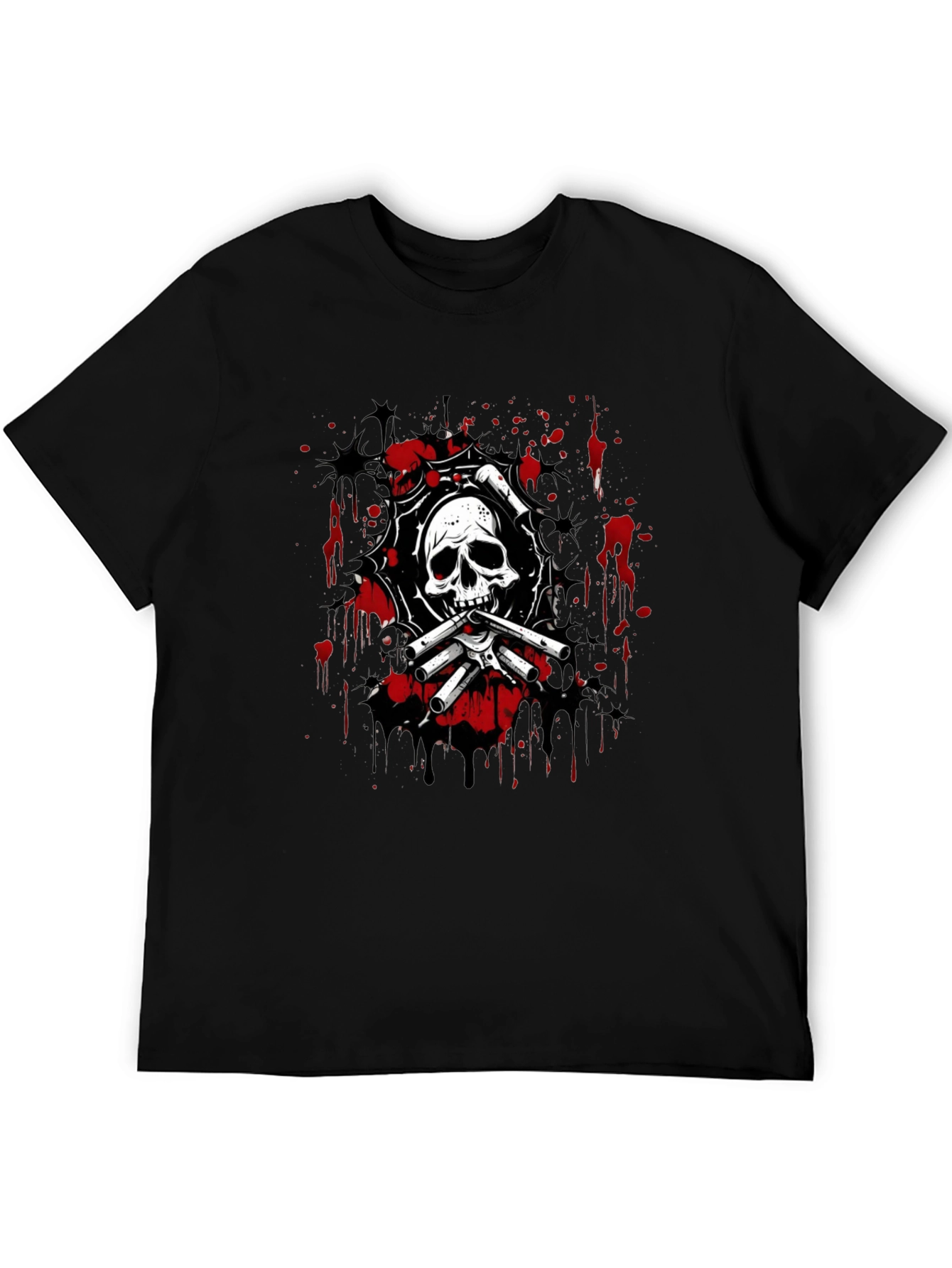 Skull & Bones Graphic Print T-Shirt - Black
