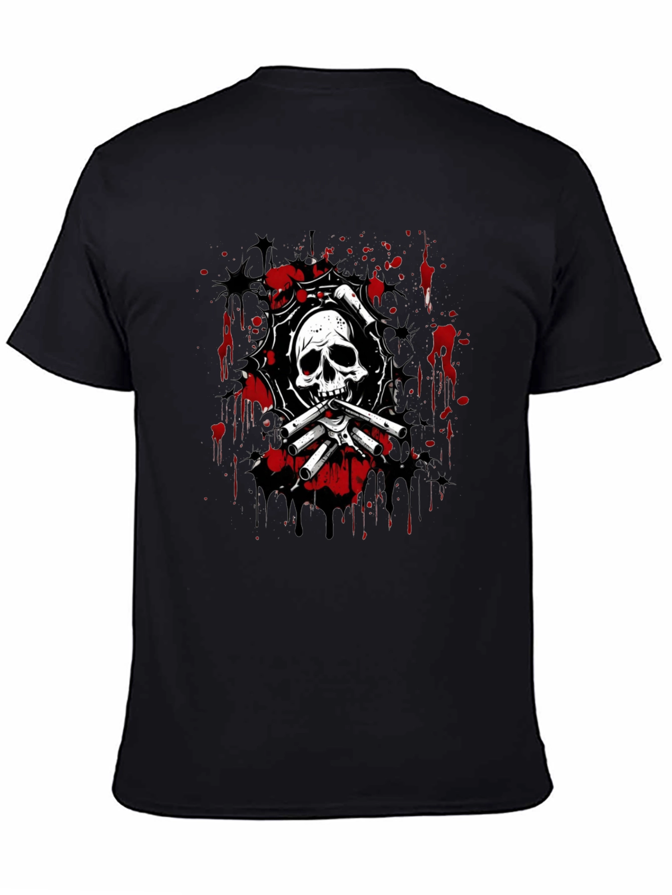 Skull & Bones Graphic Print T-Shirt - Black