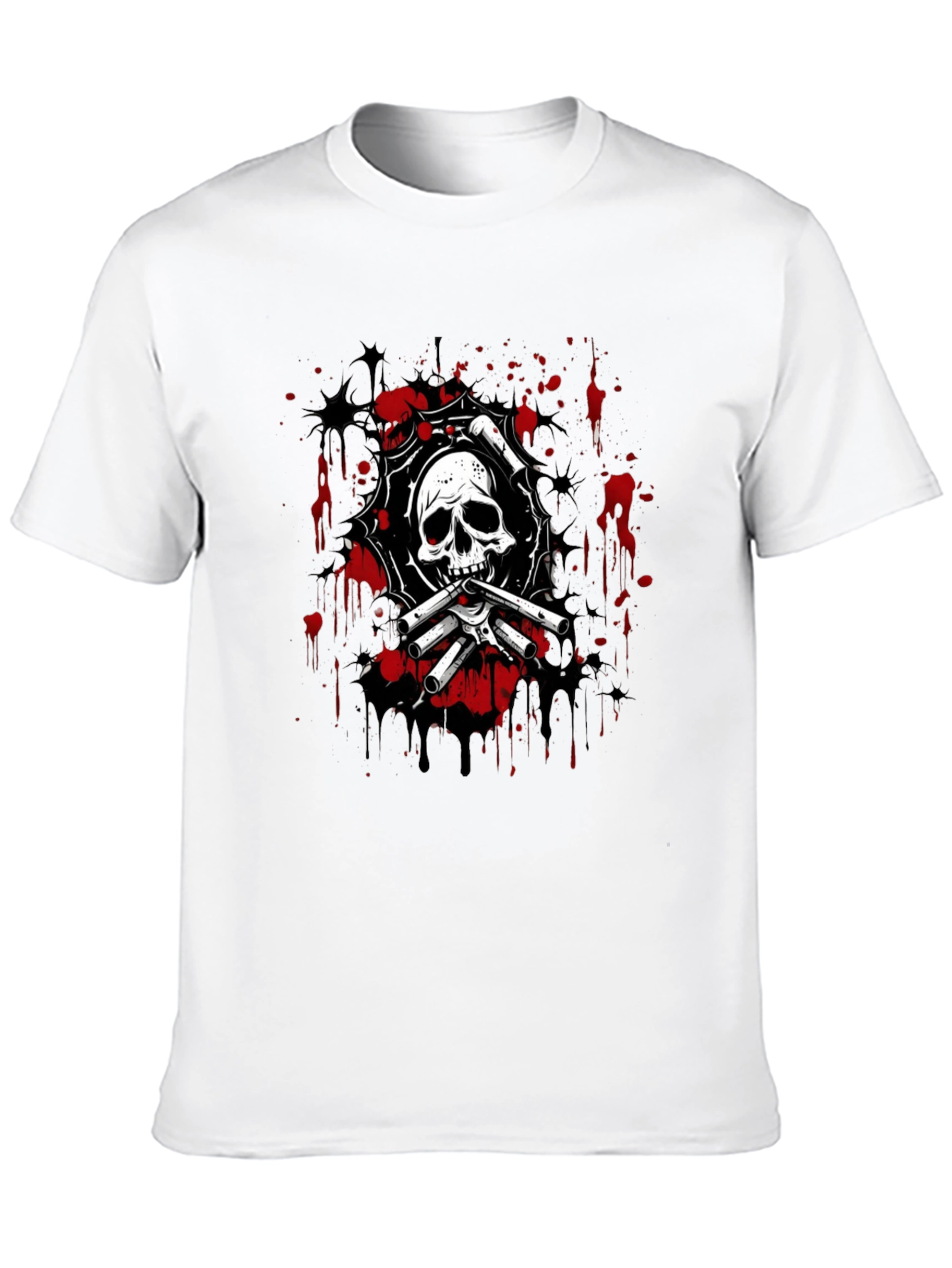 Skull & Bones Graphic Print T-Shirt - Black