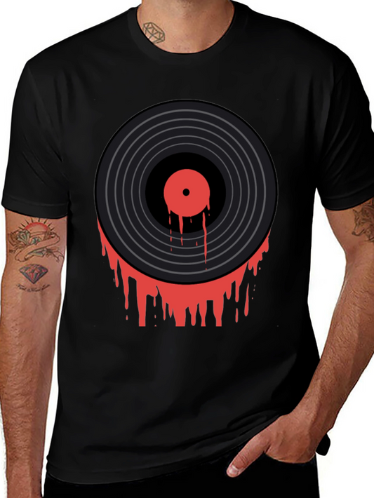 Bleeding Vinyl Record Graphic Tee - Black