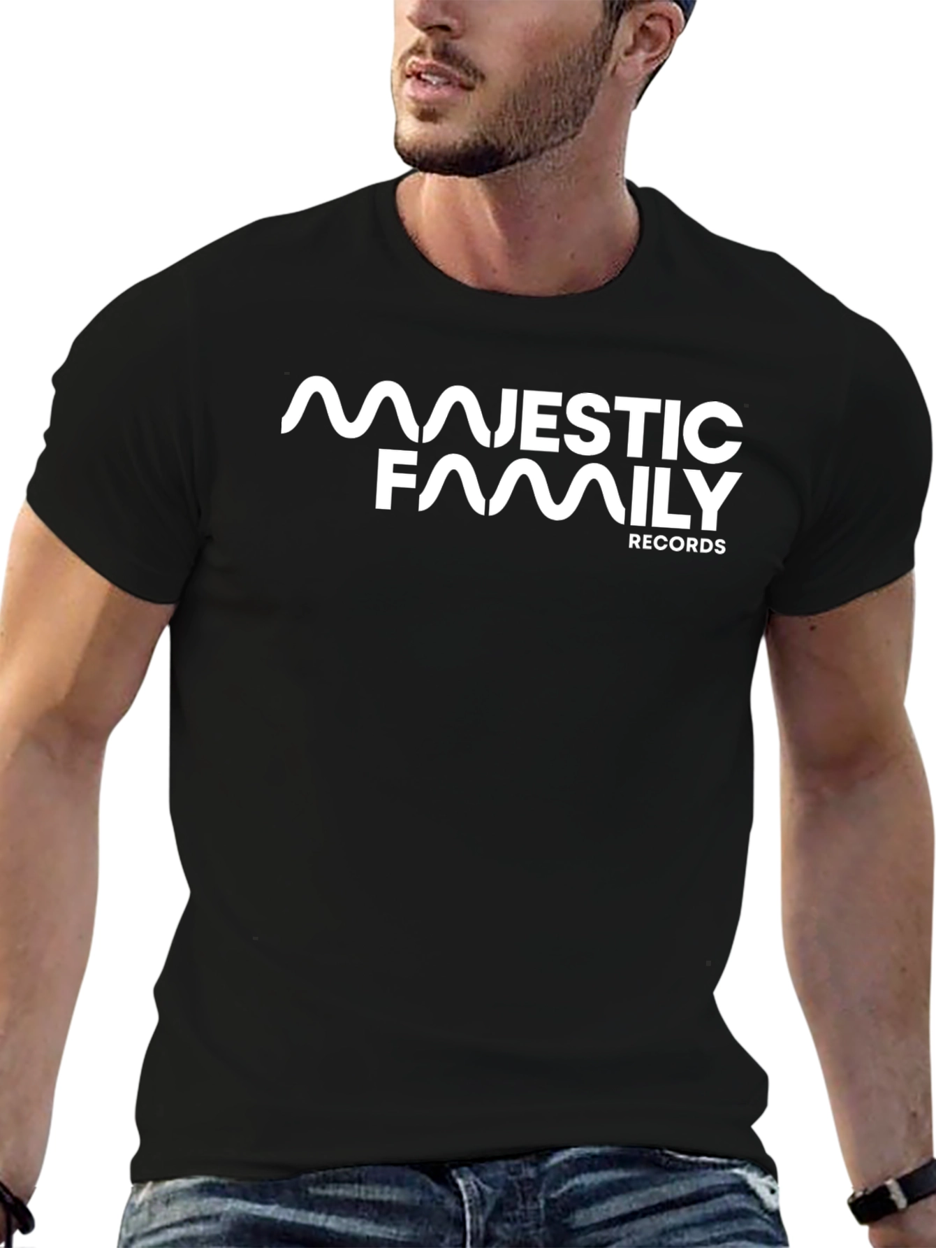 Majestic Family Records Black T-Shirt