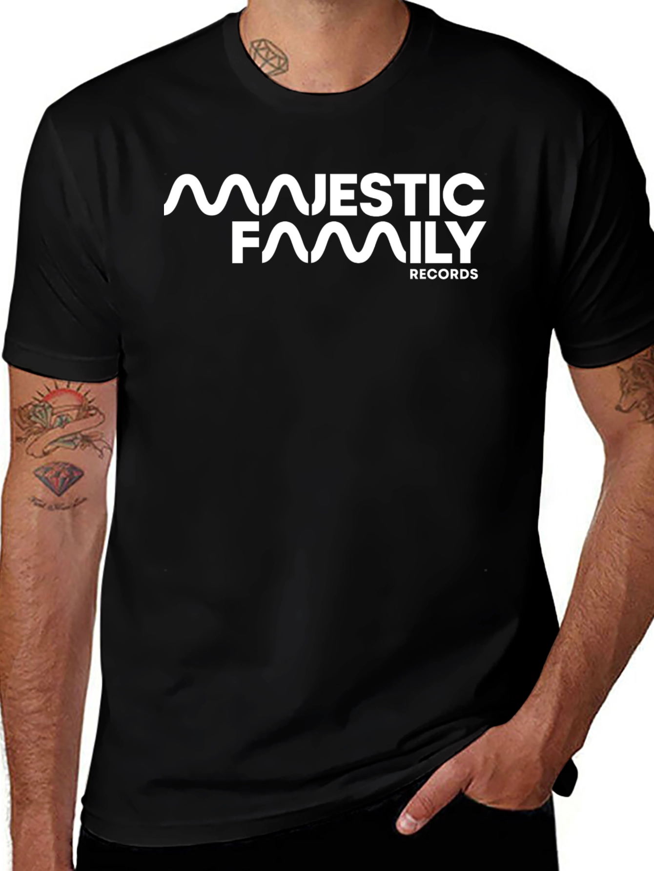 Majestic Family Records Black T-Shirt