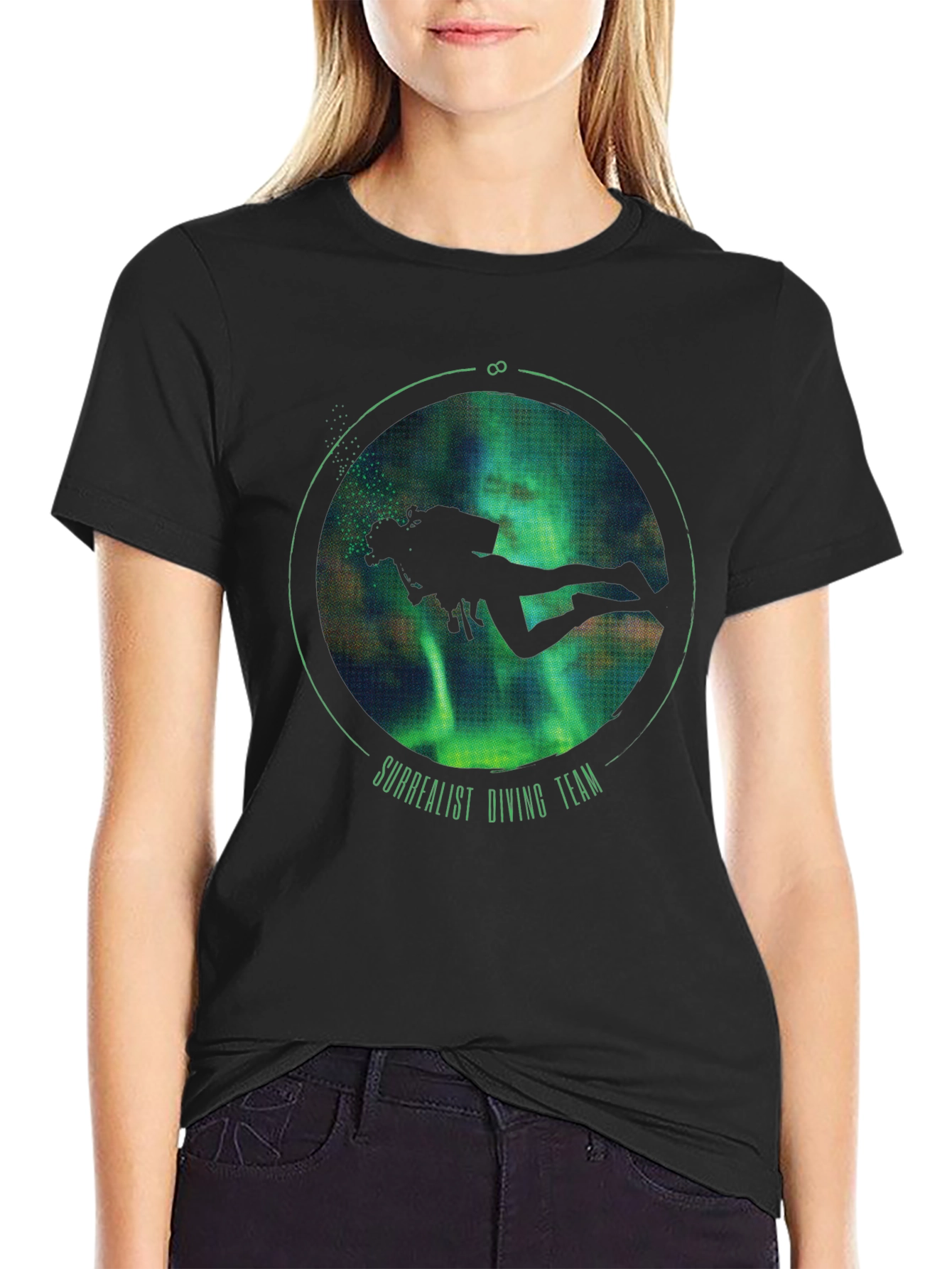 Surrealist Diving Team Black T-Shirt