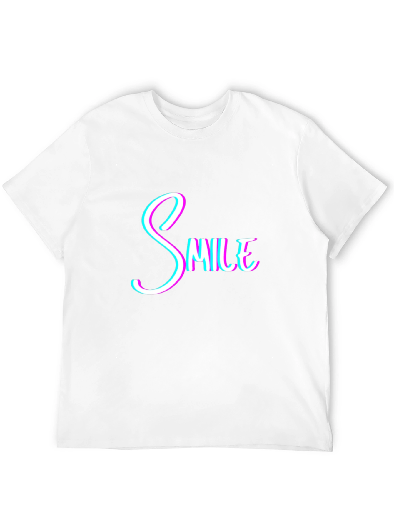 Smile Glitch Effect Black T-Shirt