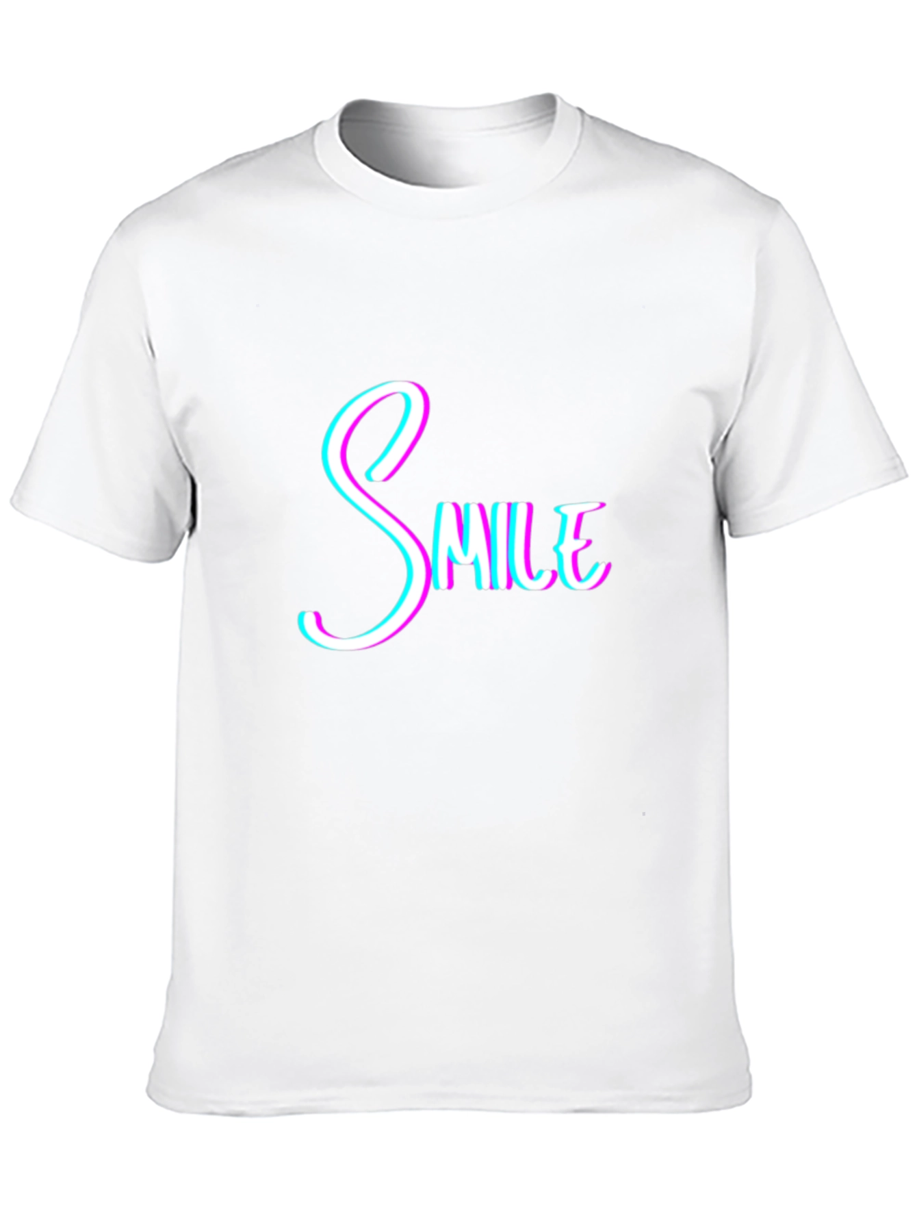 Smile Glitch Effect Black T-Shirt