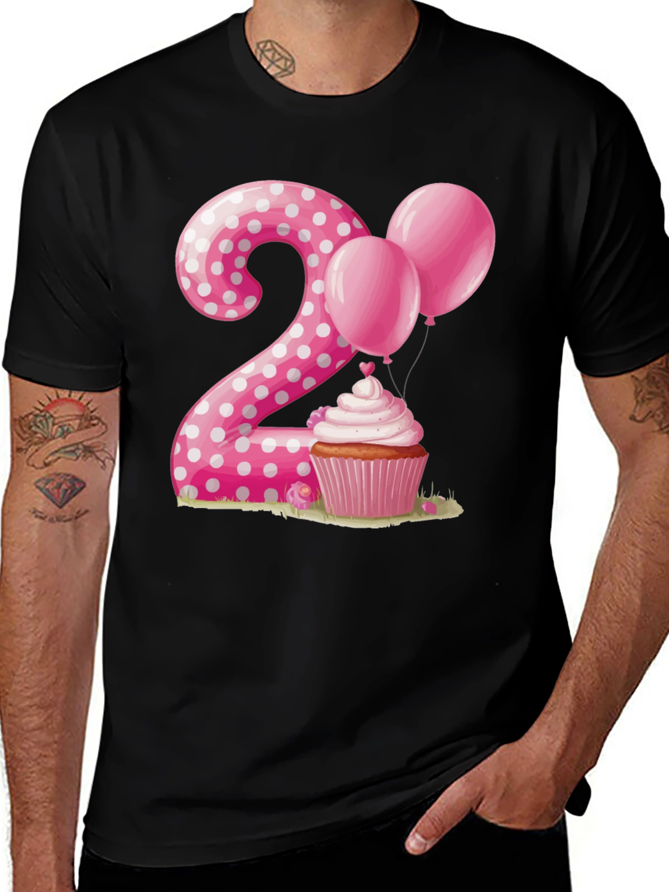 Birthday Number 2 Cupcake T-Shirt