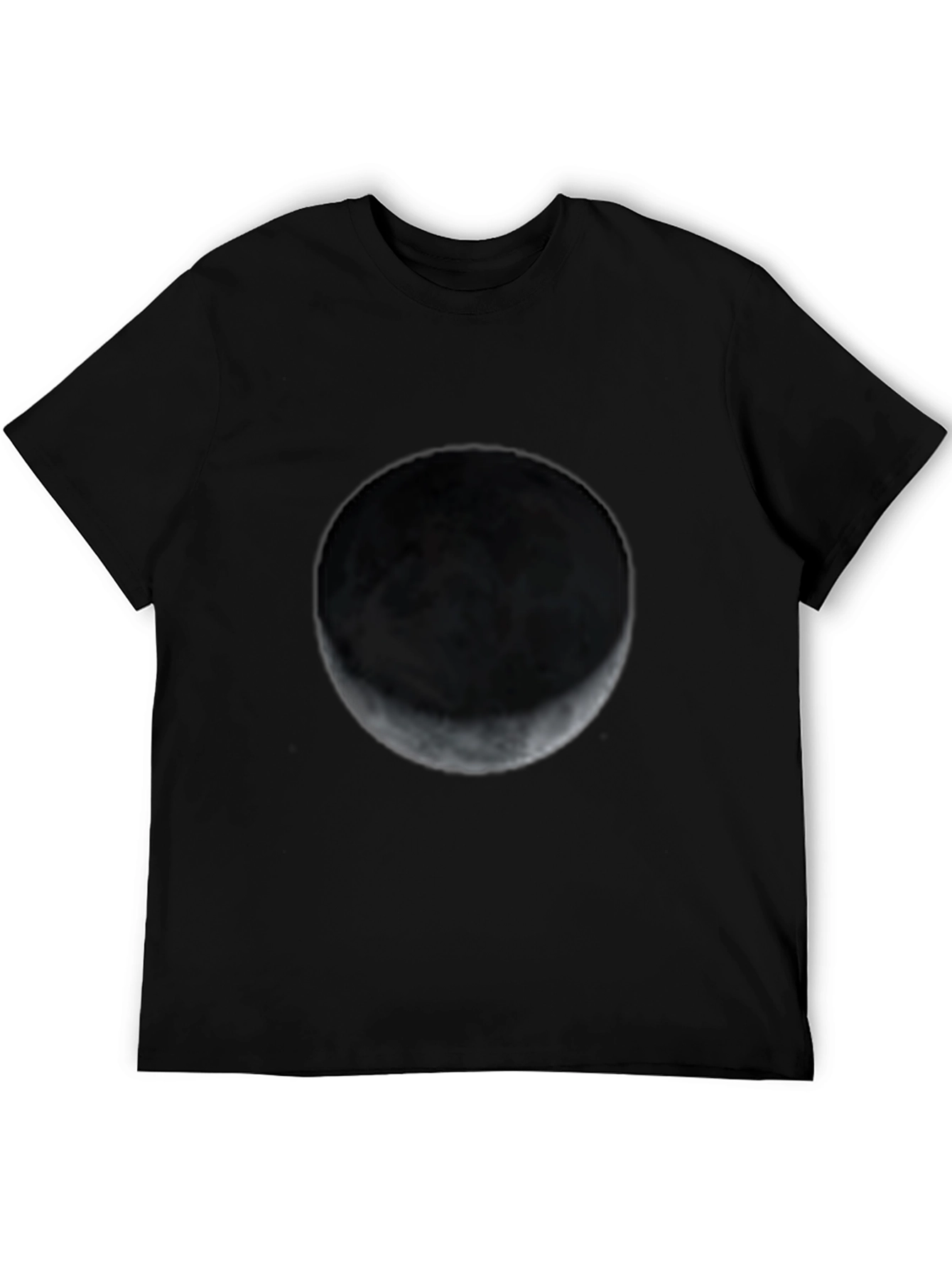 Waxing Crescent Moon Graphic T-Shirt - Black Cotton Blend