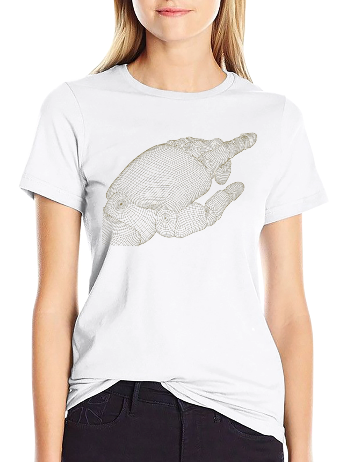 Robotic Hand Graphic T-Shirt - Modern Tech Style