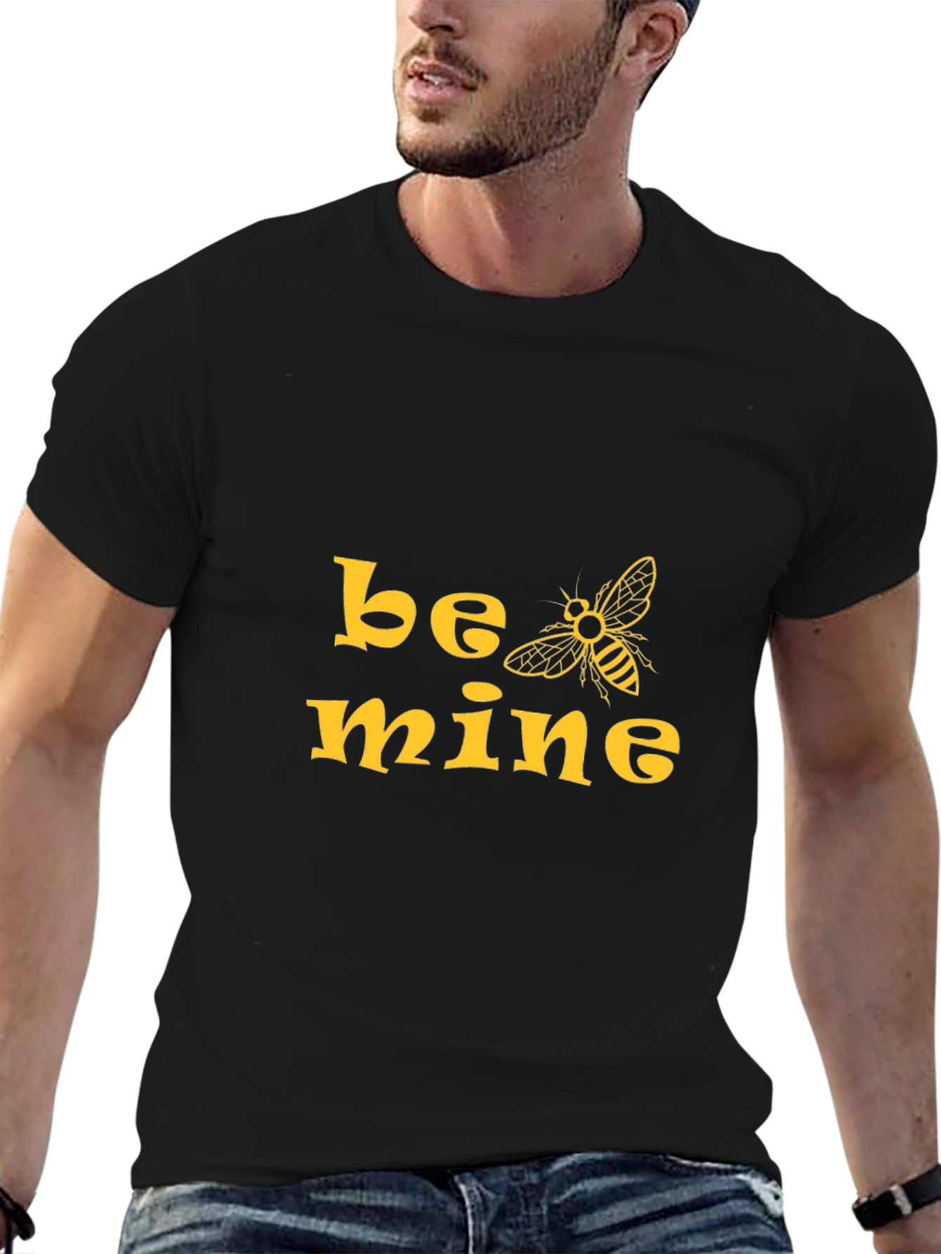 Be Mine Bee Graphic T-Shirt - Black