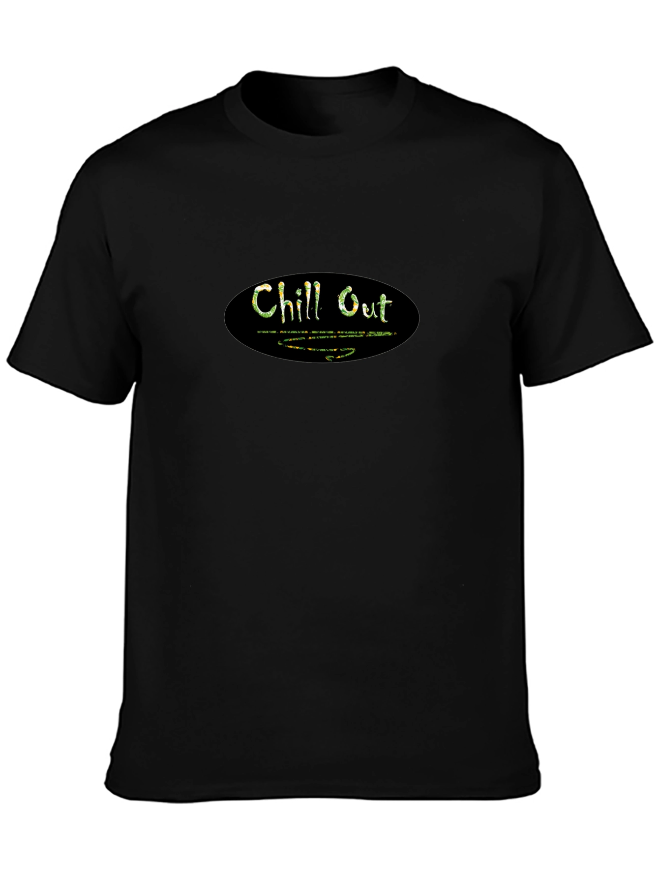 Chill Out Black Graphic T-Shirt - Relaxed Comfort