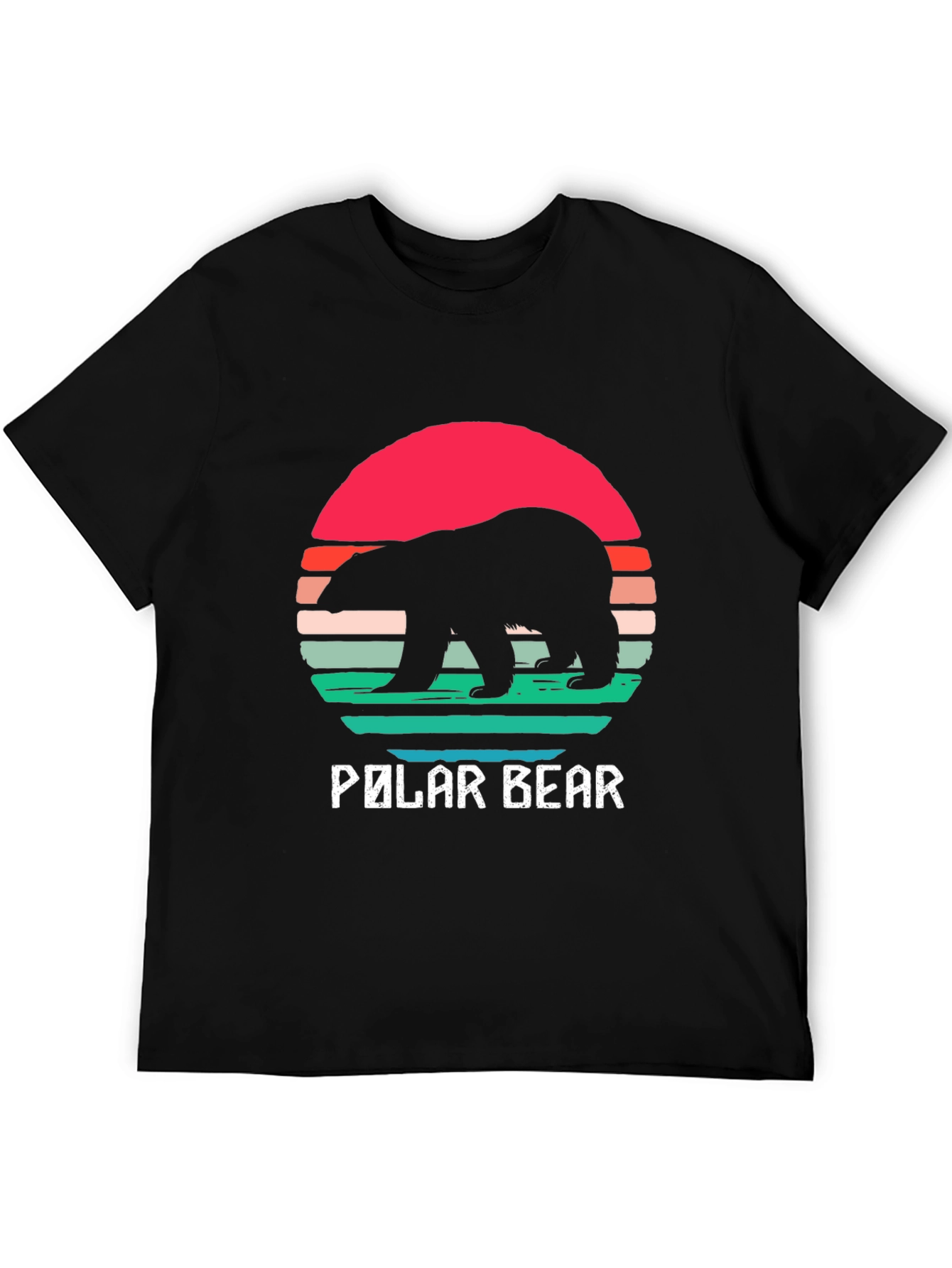 Polar Bear Sunset T-Shirt - Retro Style