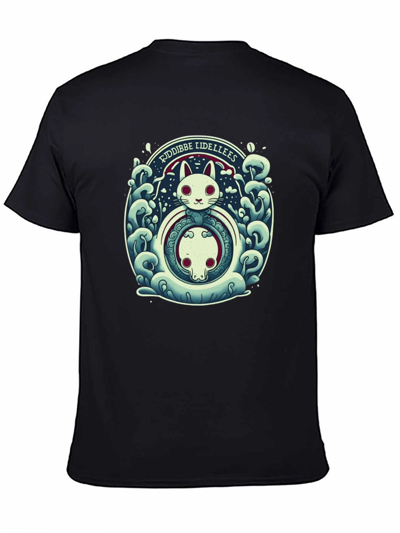 Cute Cat & Skull Tee - Fuddibbe Lidellees
