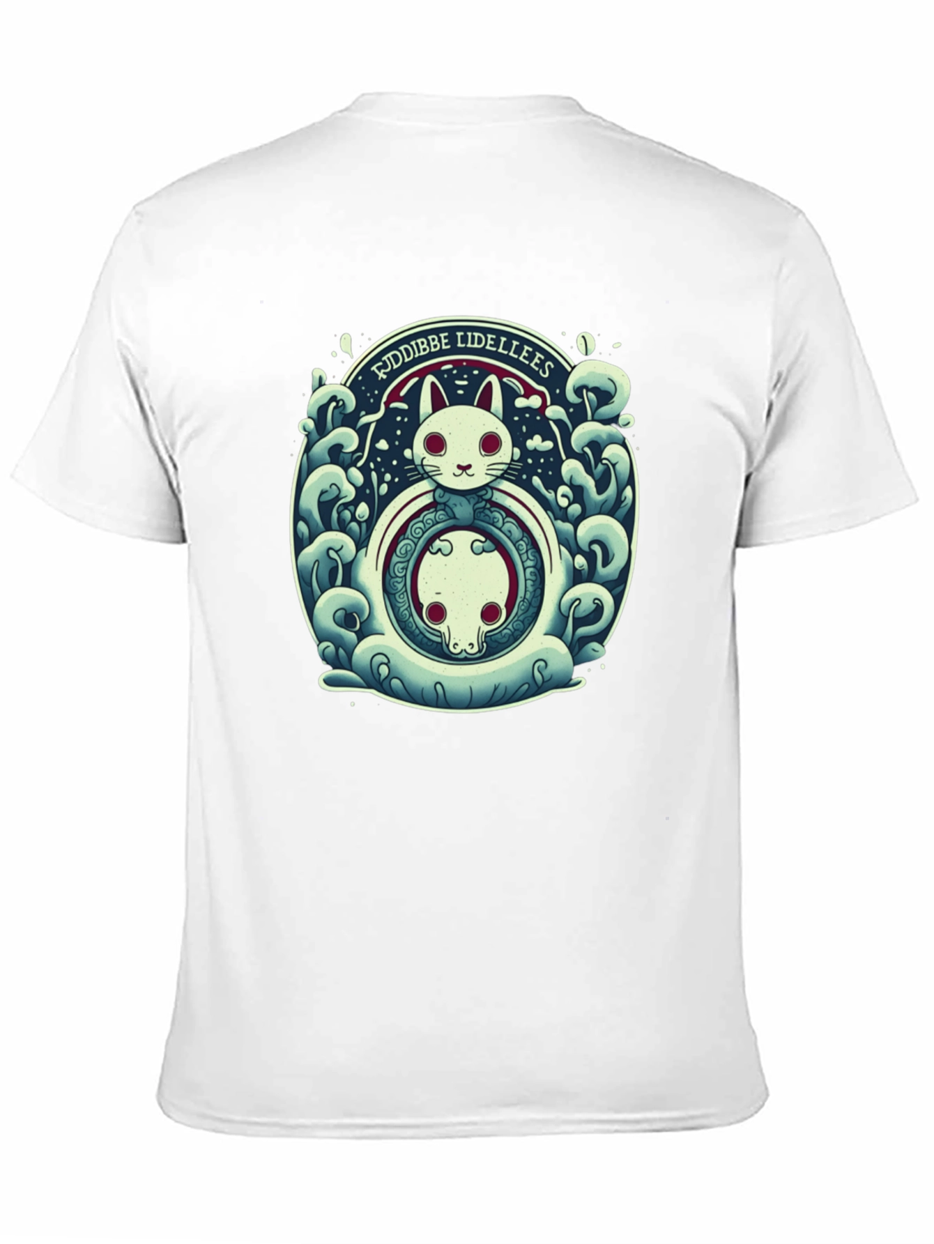 Cute Cat & Skull Tee - Fuddibbe Lidellees