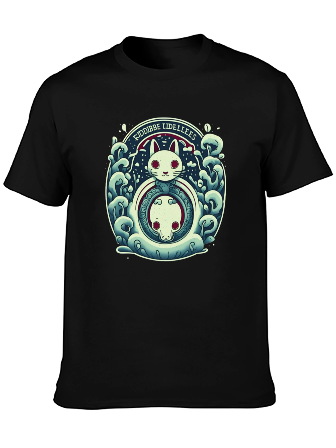 Cute Cat & Skull Tee - Fuddibbe Lidellees