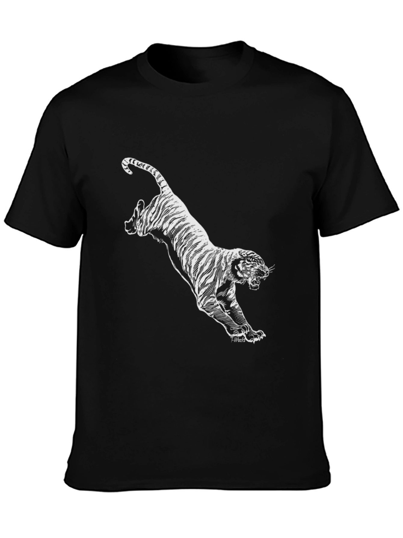 Black Tiger Graphic Tee - Stylish Mens T-Shirt