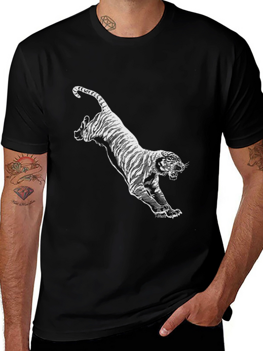 Black Tiger Graphic Tee - Stylish Mens T-Shirt