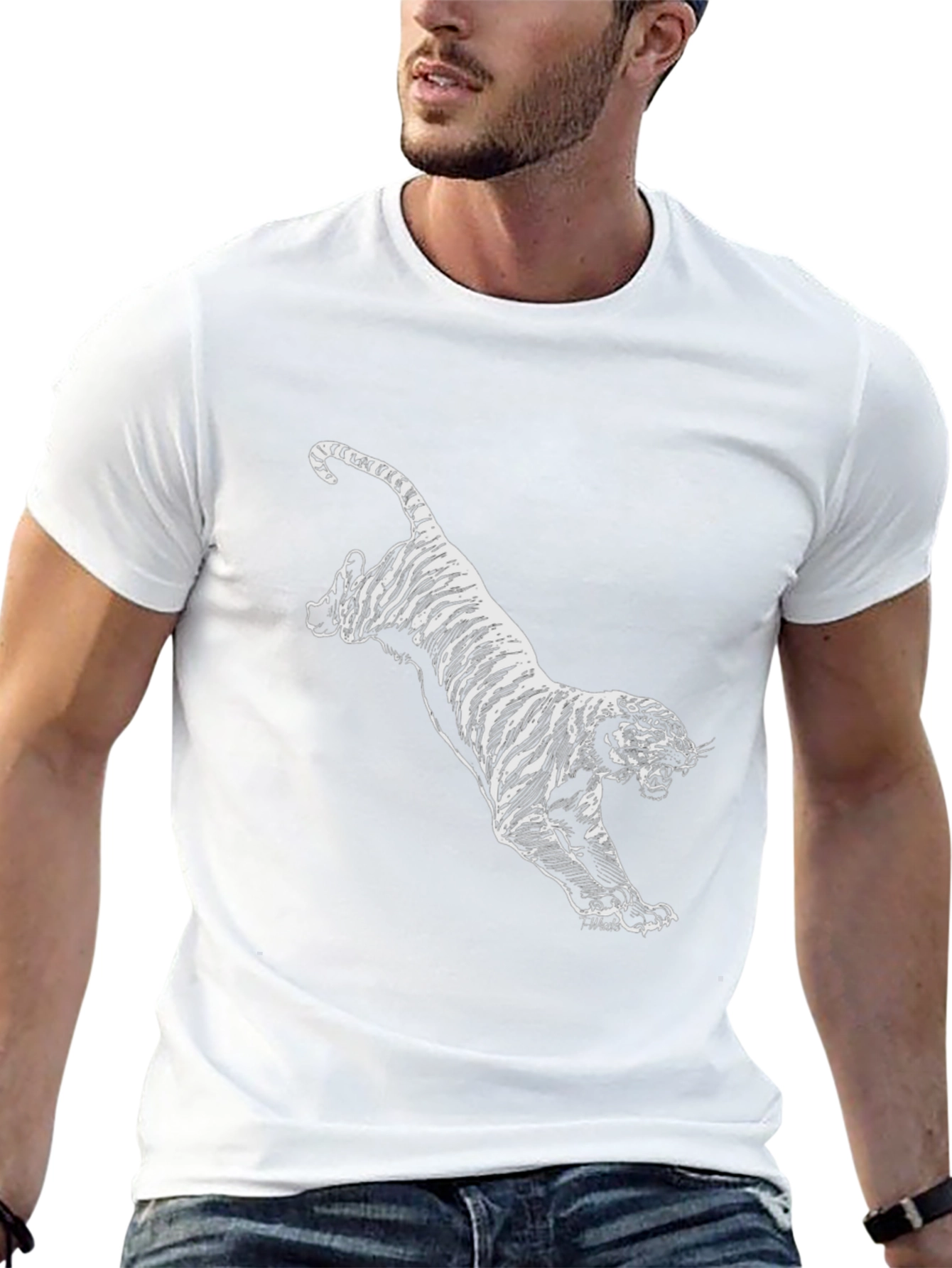 Black Tiger Graphic Tee - Stylish Mens T-Shirt