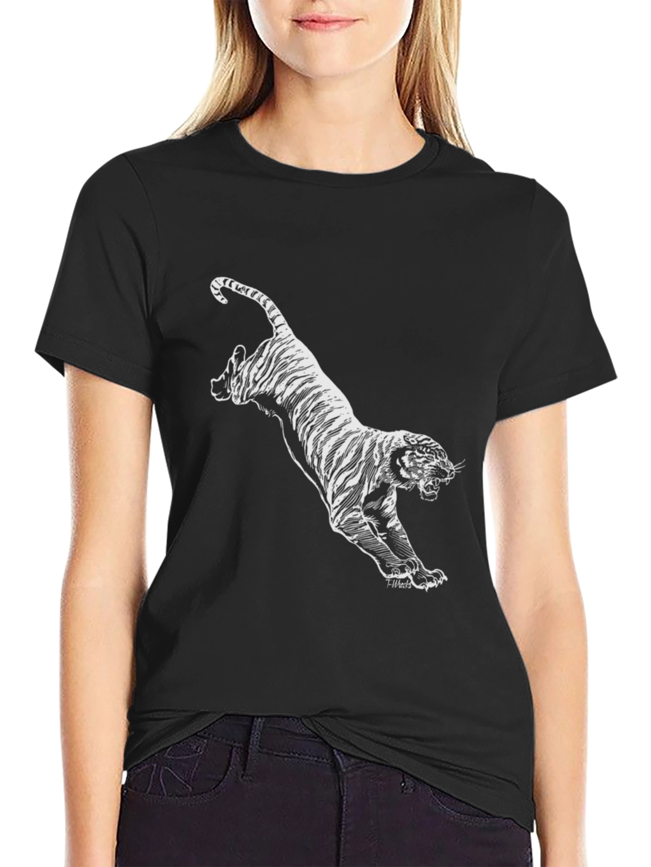 Black Tiger Graphic Tee - Stylish Mens T-Shirt