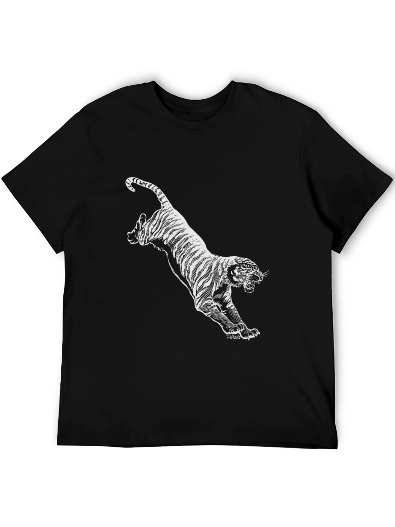Black Tiger Graphic Tee - Stylish Mens T-Shirt