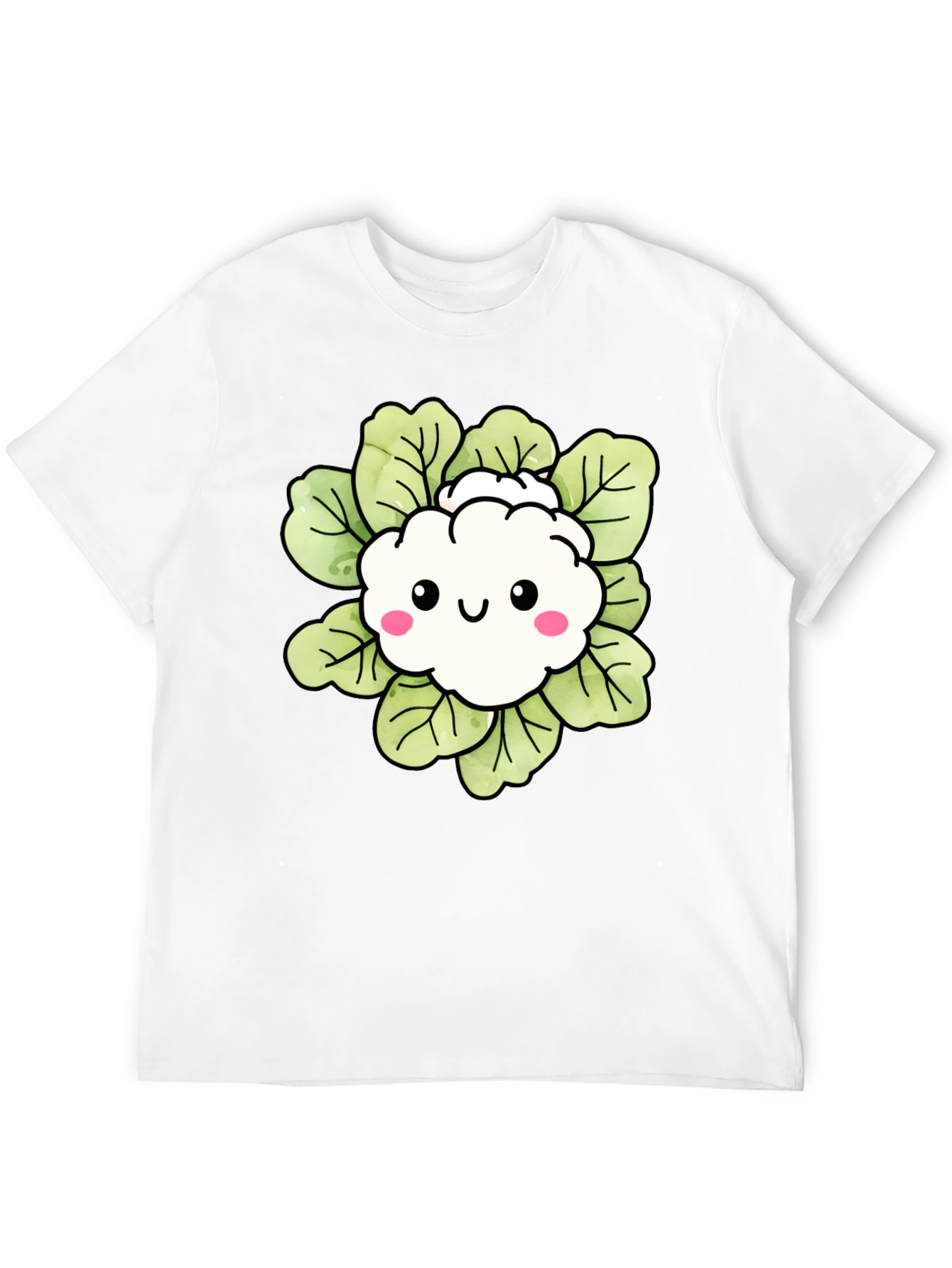 Cute Cauliflower Cartoon Graphic T-Shirt