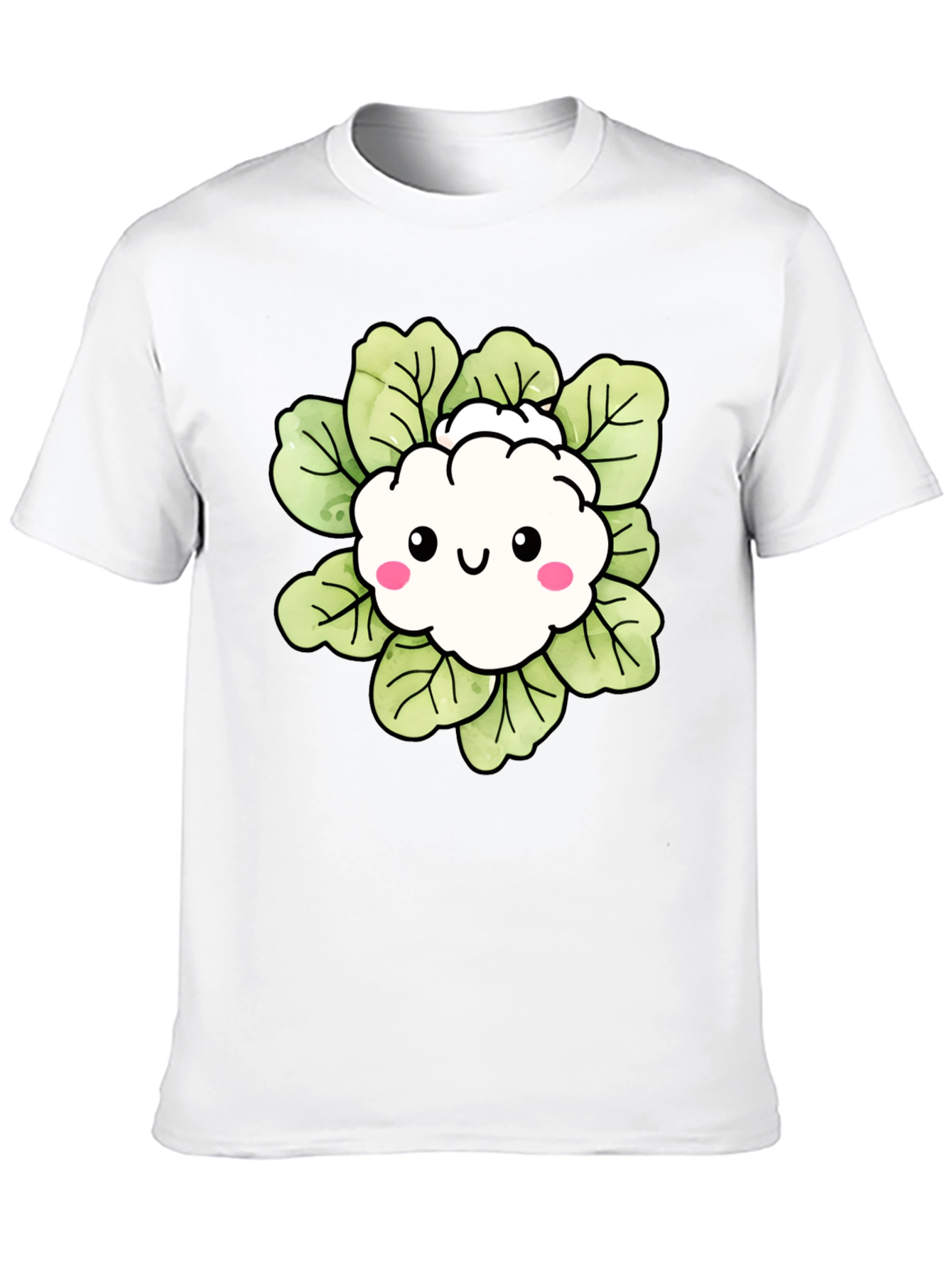 Cute Cauliflower Cartoon Graphic T-Shirt