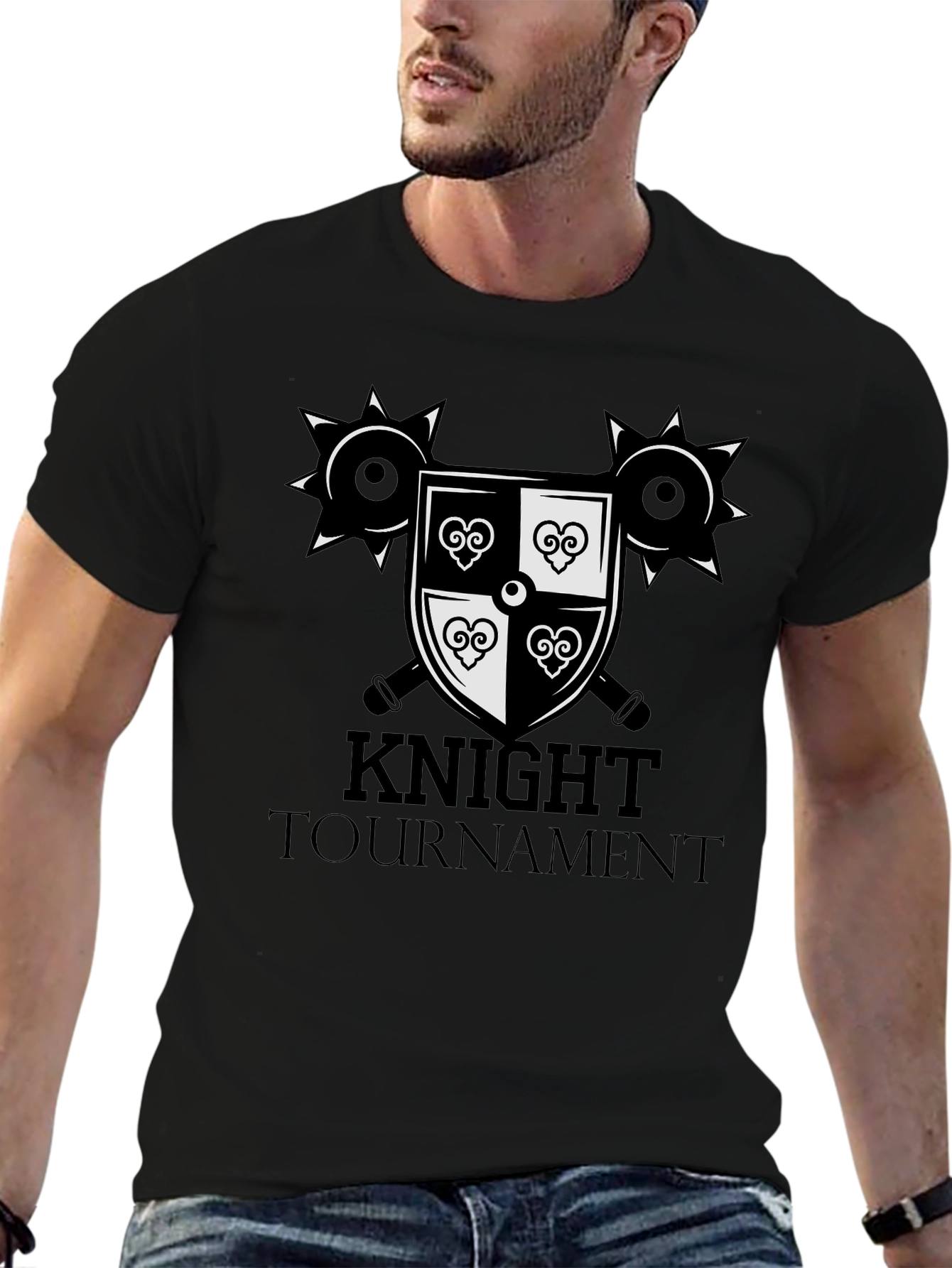 Knight Tournament Graphic Tee - Medieval Design