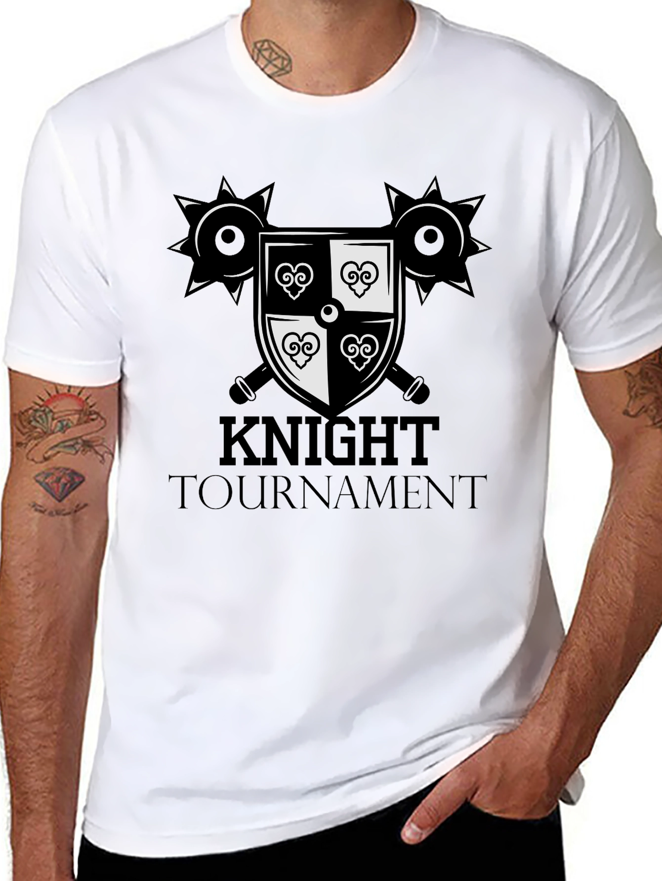 Knight Tournament Graphic Tee - Medieval Design