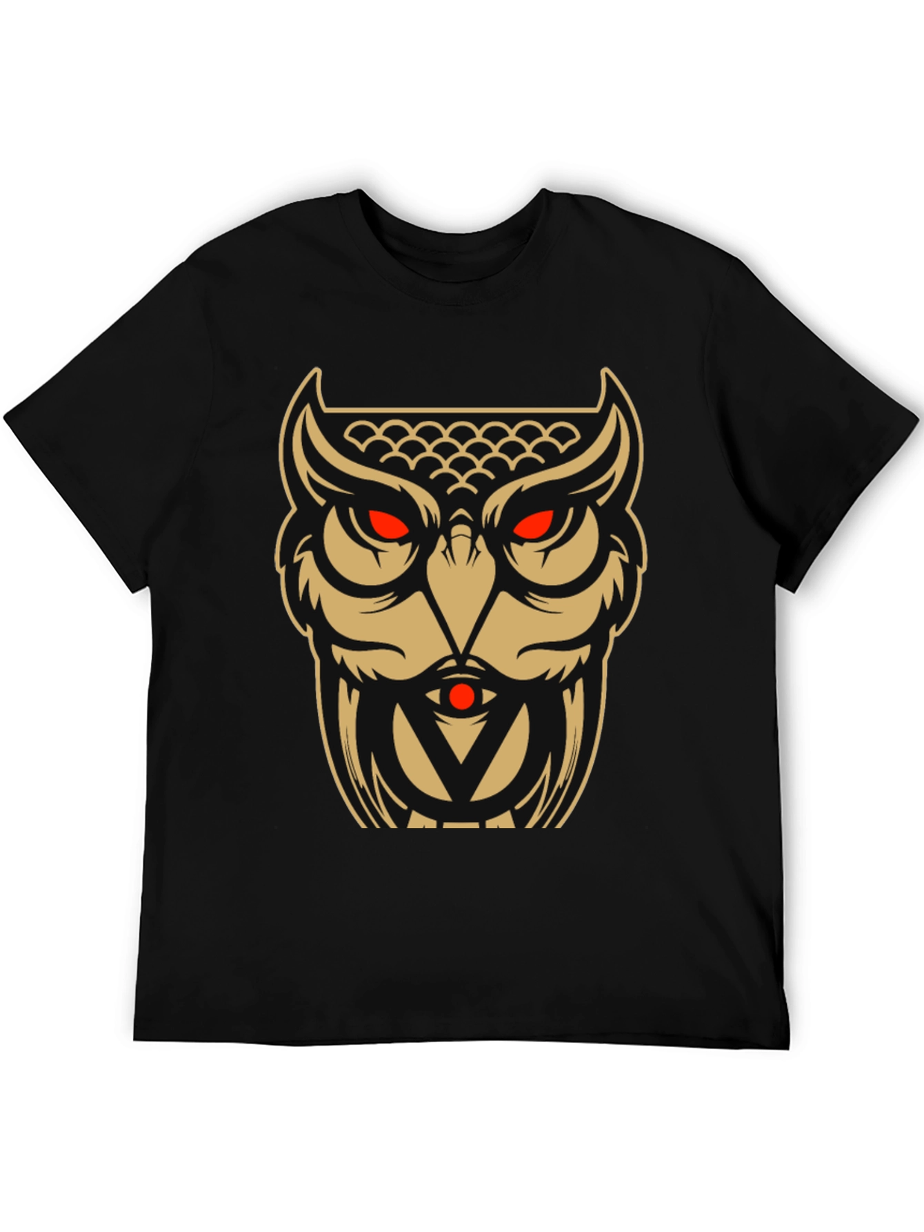 Owl Graphic Tee - Black Cotton Blend