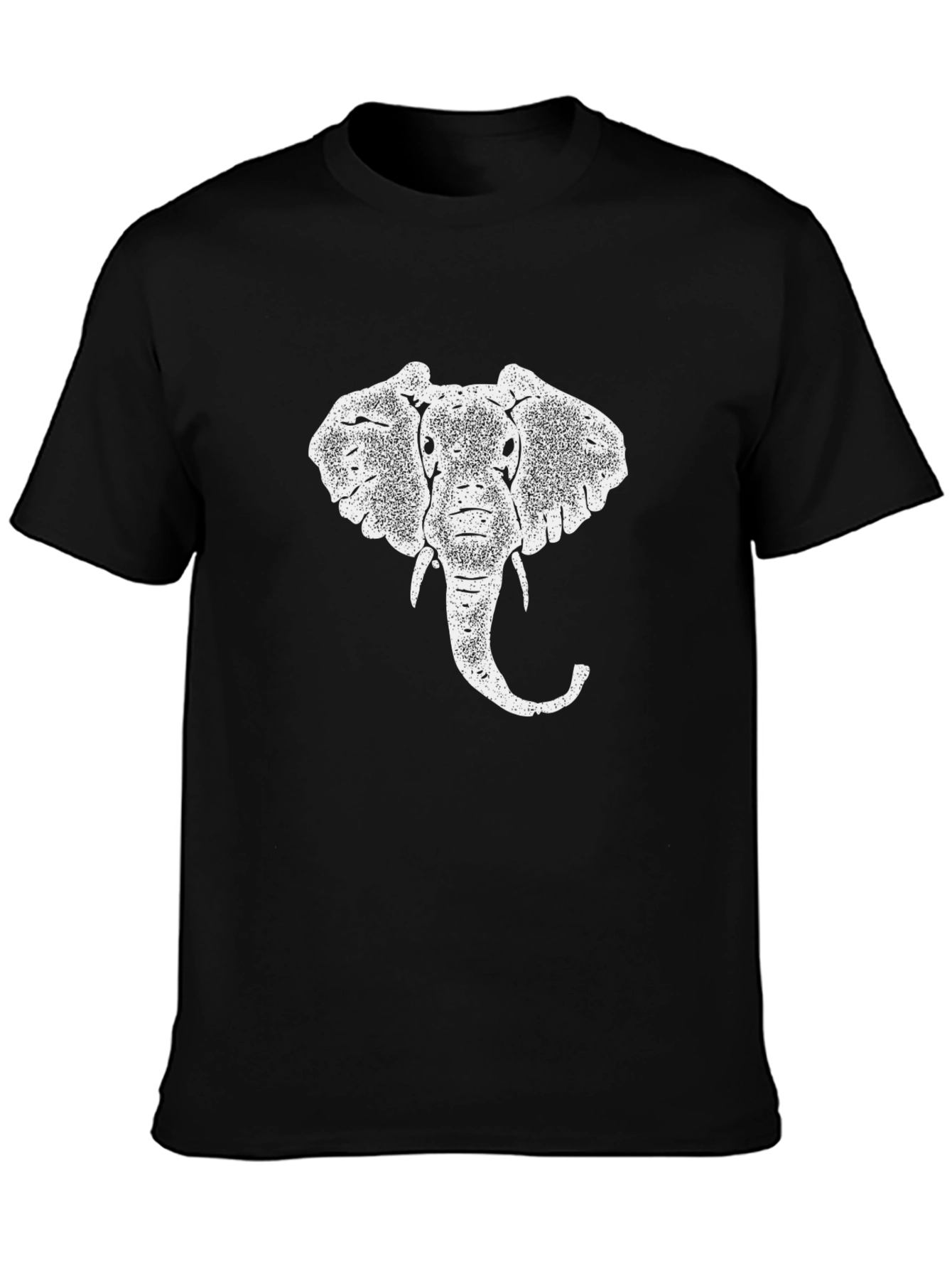 Elephant Graphic Print Black T-Shirt