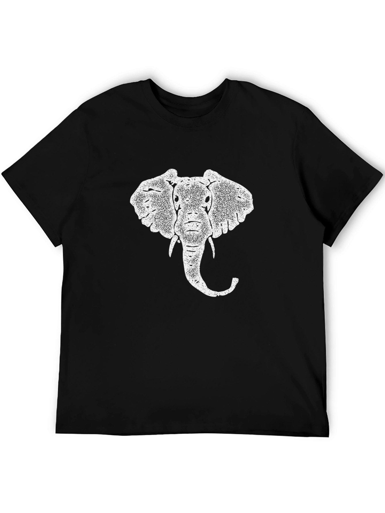 Elephant Graphic Print Black T-Shirt