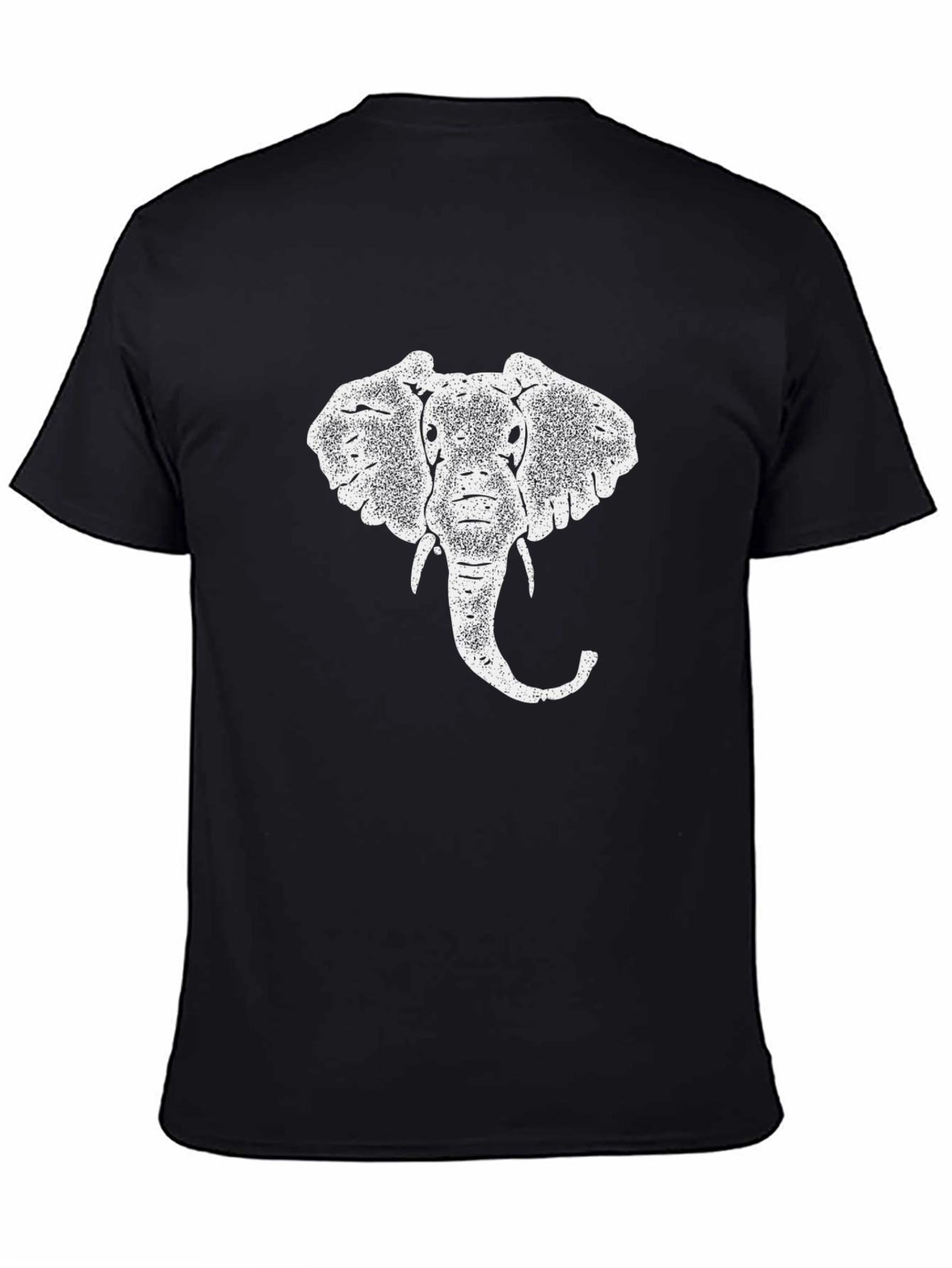 Elephant Graphic Print Black T-Shirt