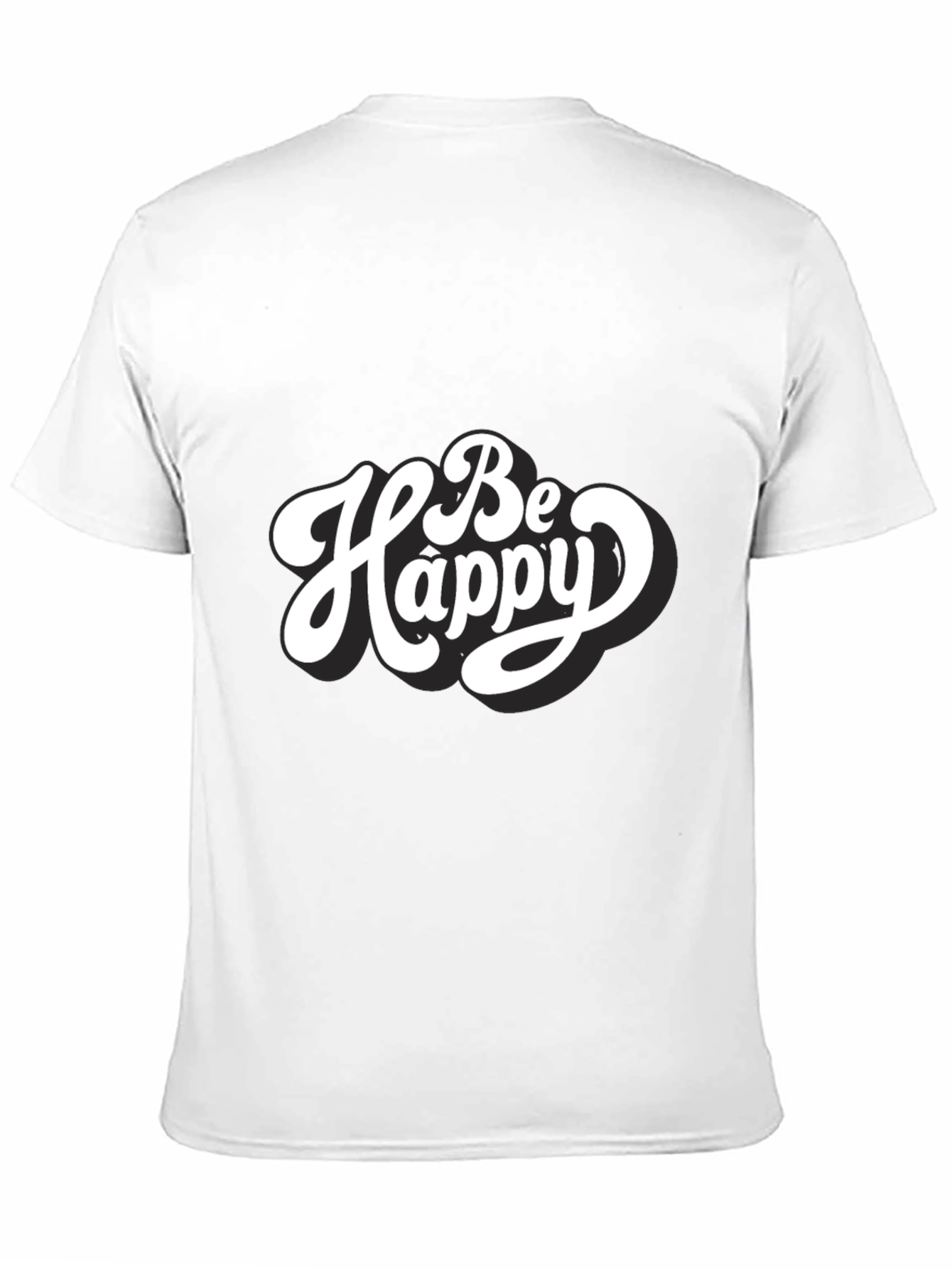 Be Happy Graphic Tee - Trendy Black T-Shirt