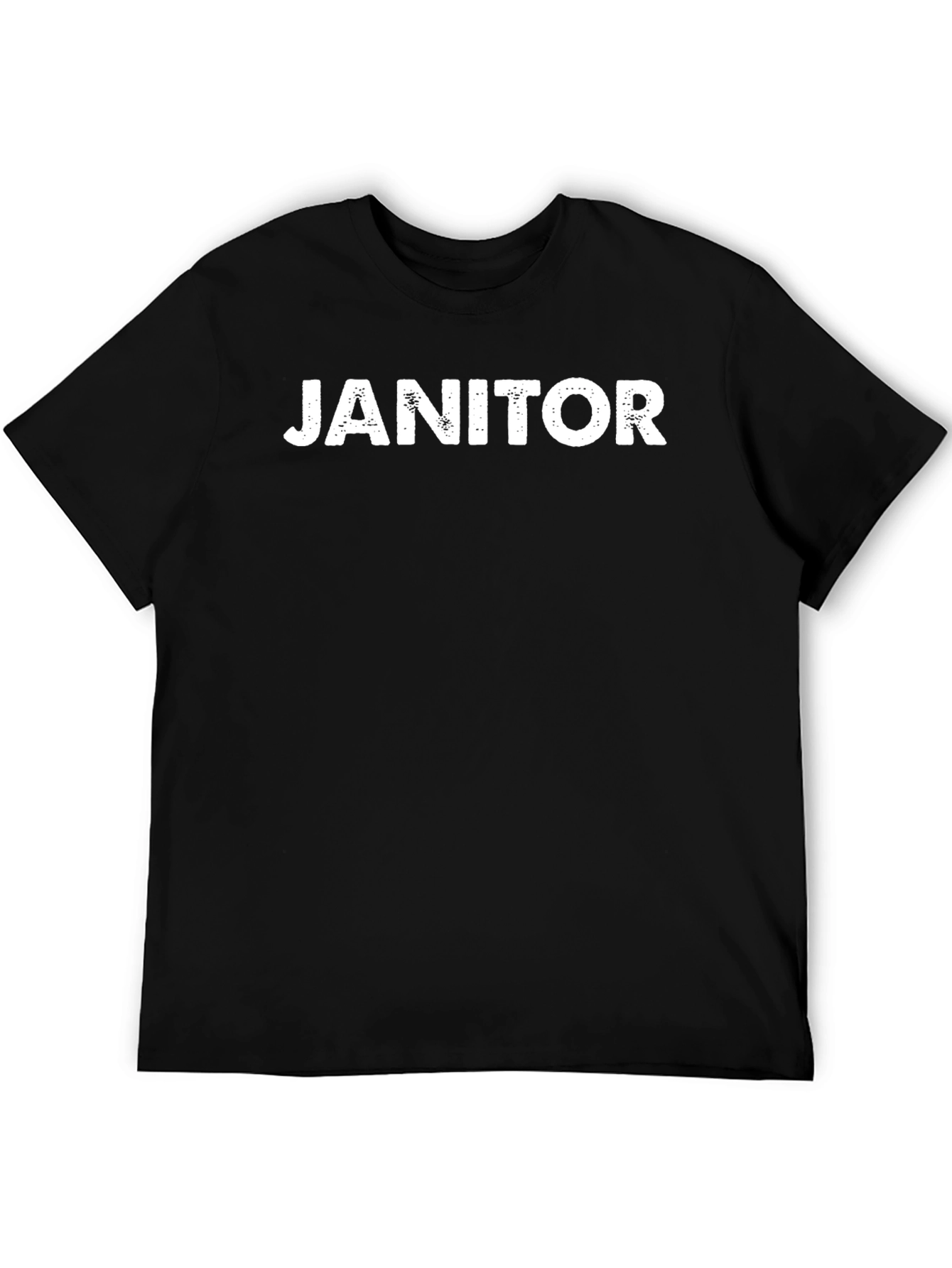 Janitor Crewneck T-Shirt - Solid Black