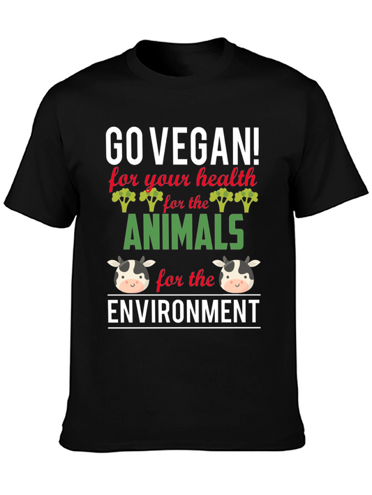 Go Vegan T-Shirt - Health Animals Environment