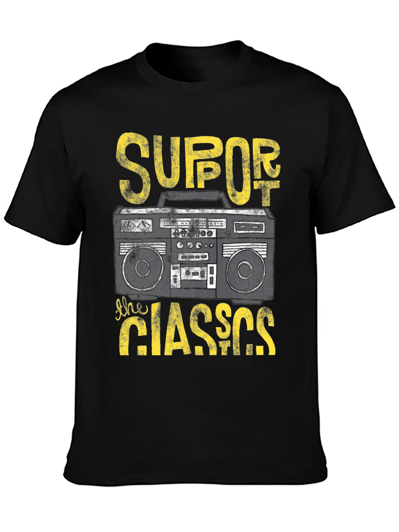 Retro Boombox Graphic Tee - Support the Classics!