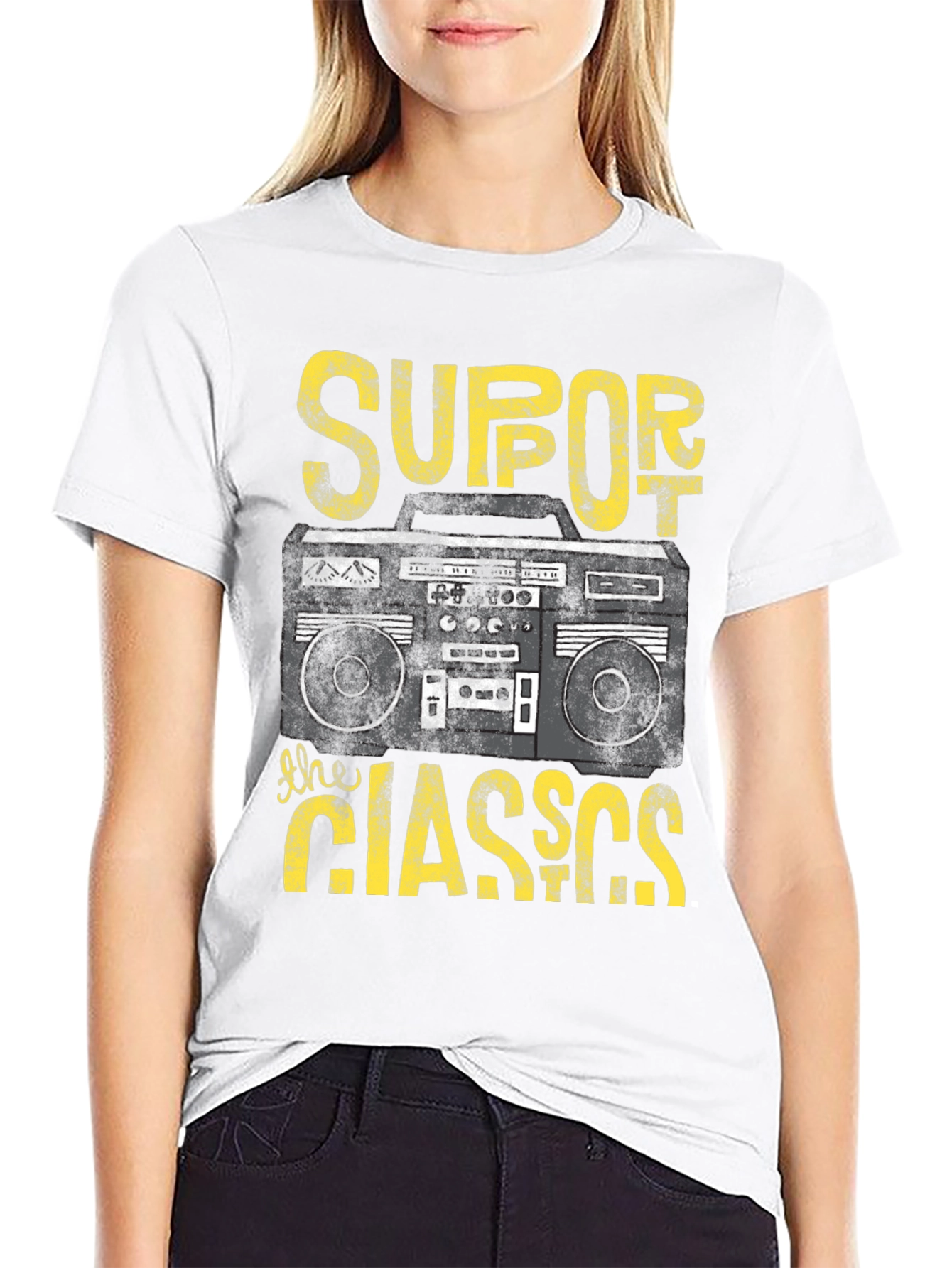Retro Boombox Graphic Tee - Support the Classics!