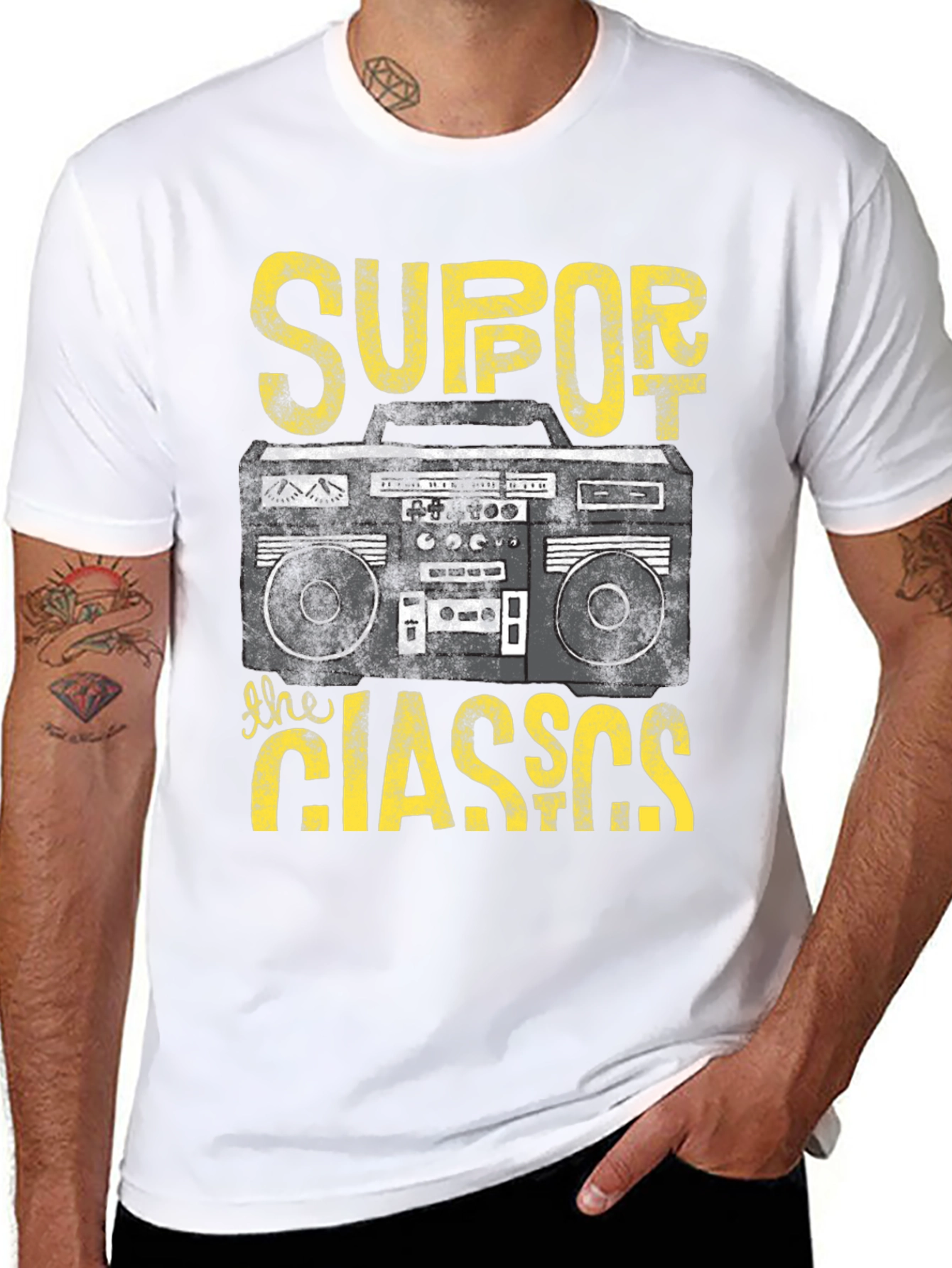 Retro Boombox Graphic Tee - Support the Classics!