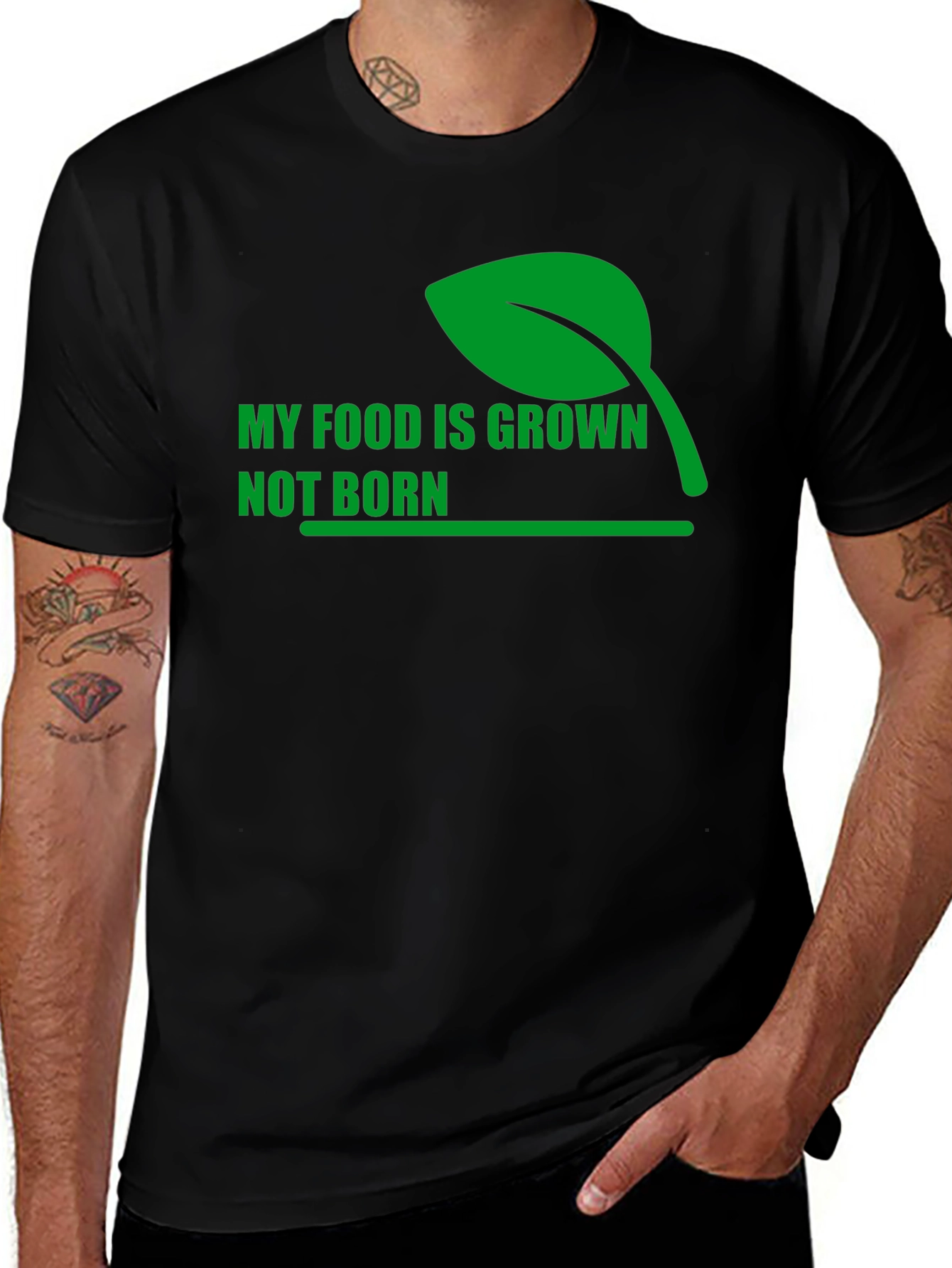 Vegan Statement T-Shirt - My Food is Grown