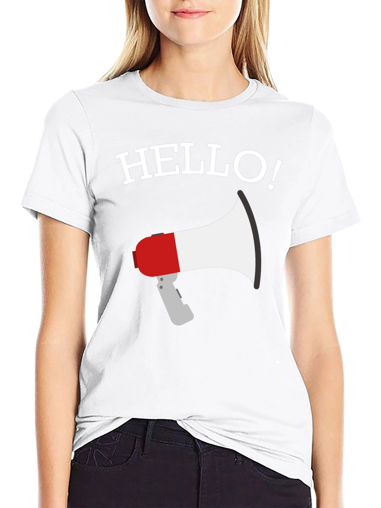 Hello Megaphone Graphic T-Shirt