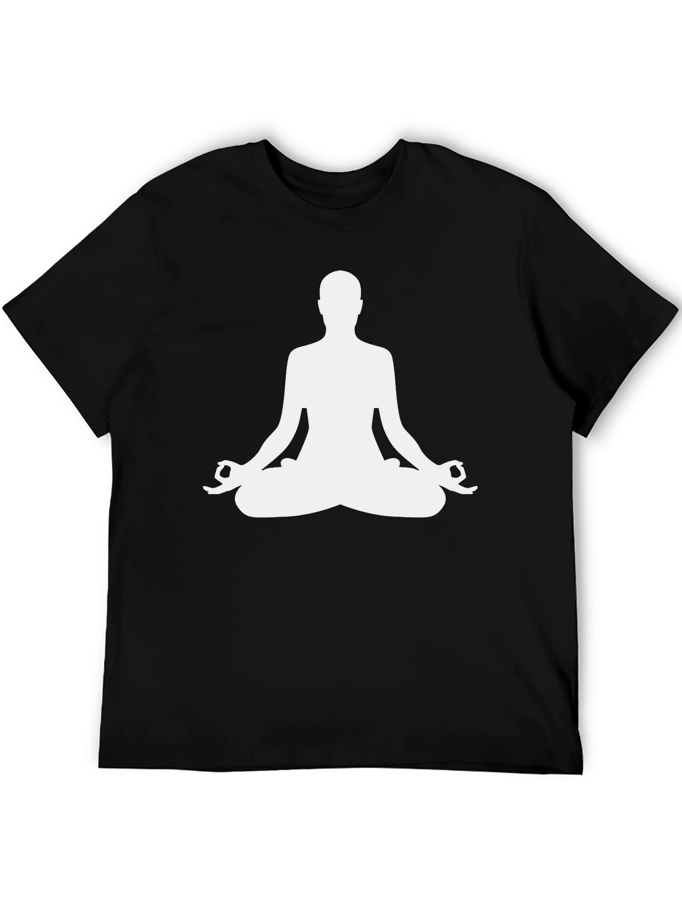 Meditate in Style: Yoga Silhouette Black T-Shirt