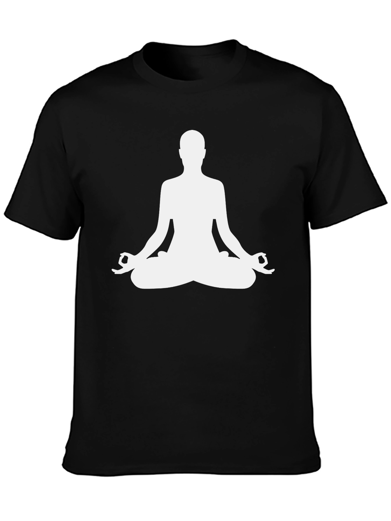 Meditate in Style: Yoga Silhouette Black T-Shirt