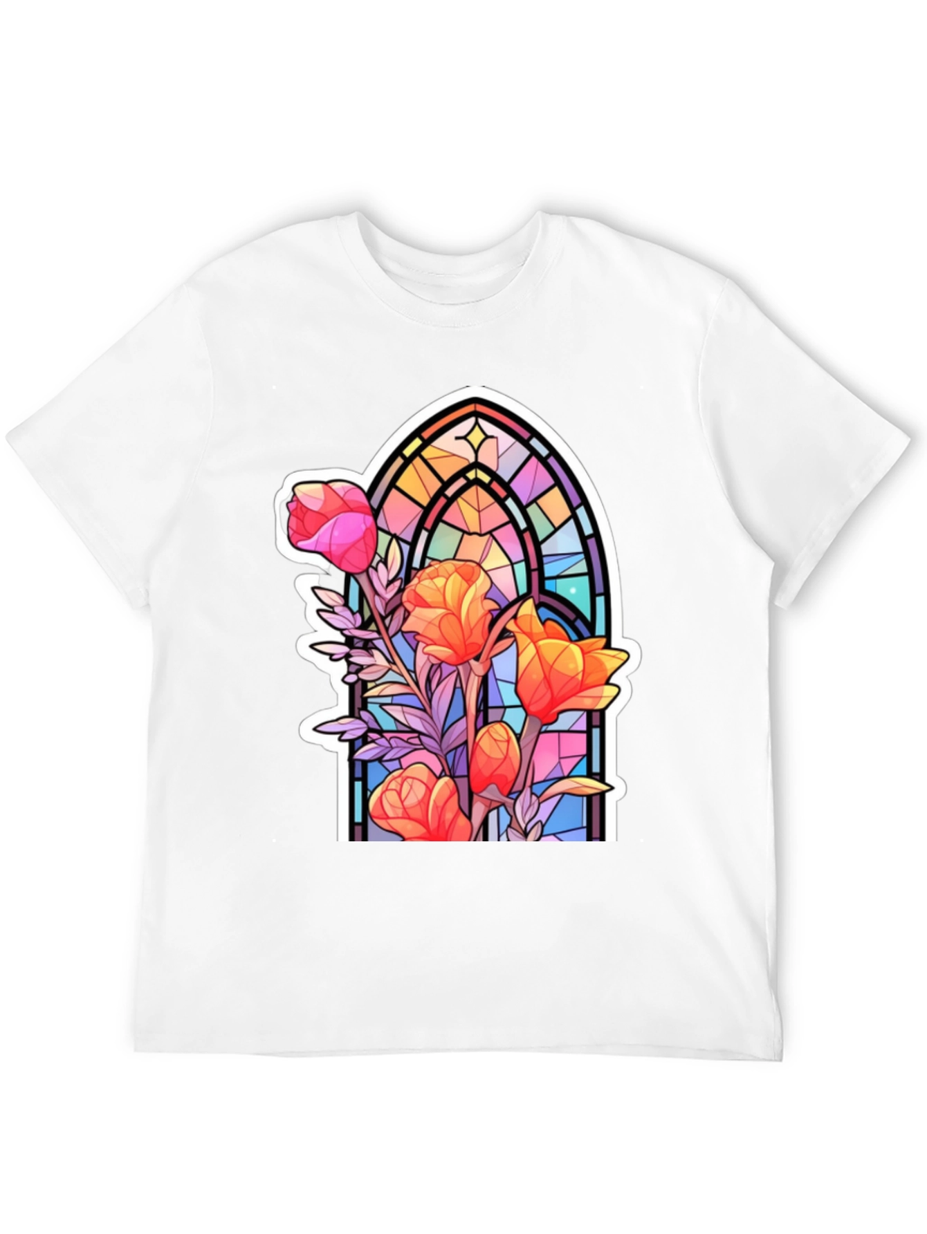 Stained Glass Floral Graphic Tee