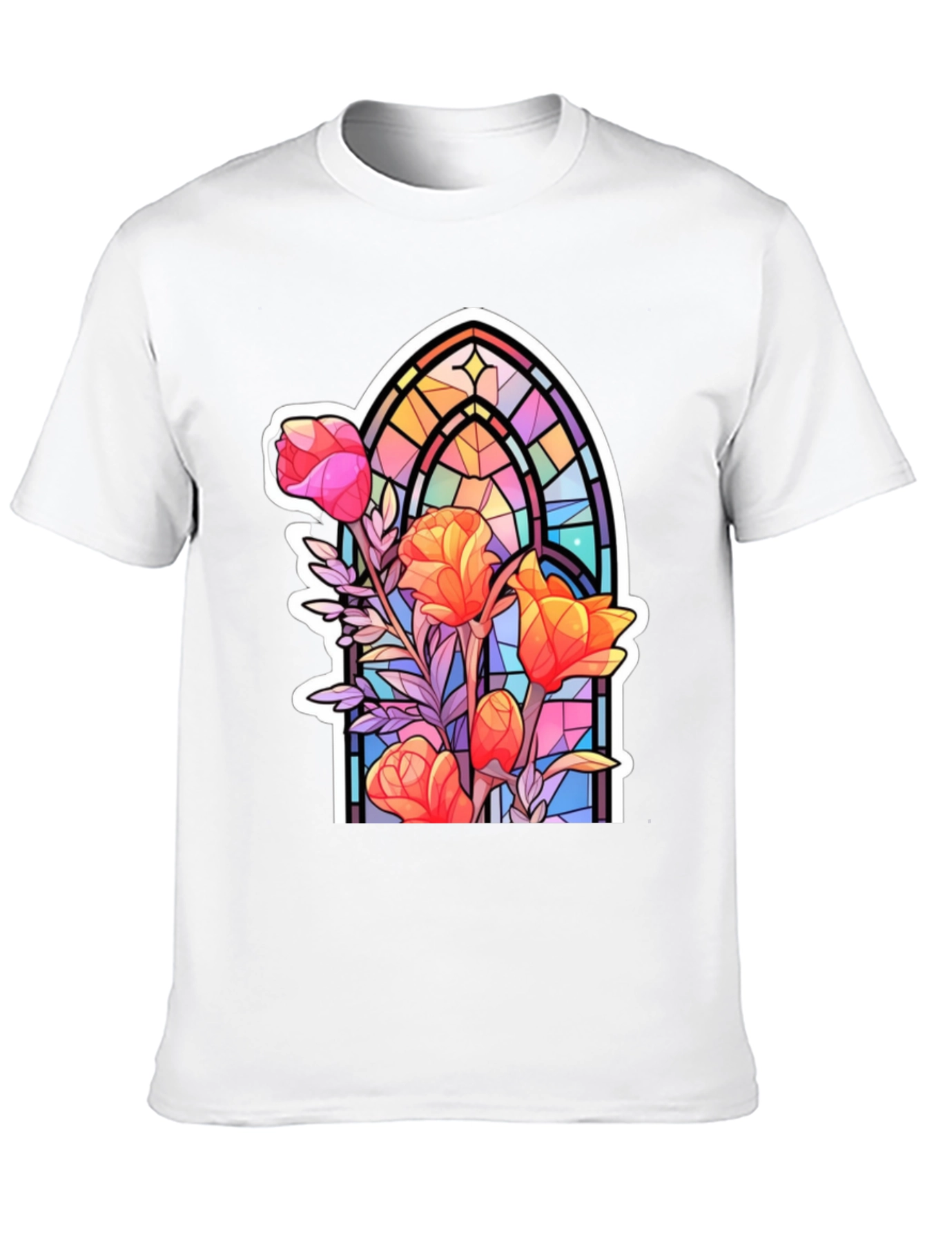 Stained Glass Floral Graphic Tee
