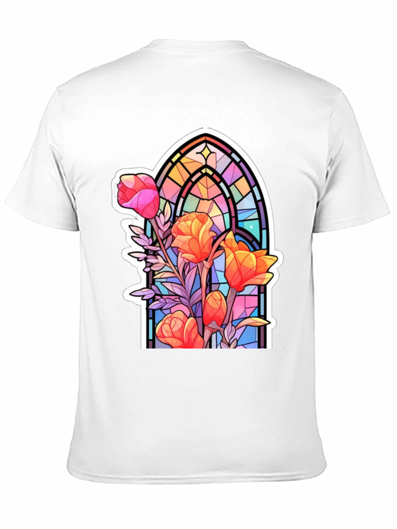 Stained Glass Floral Graphic Tee