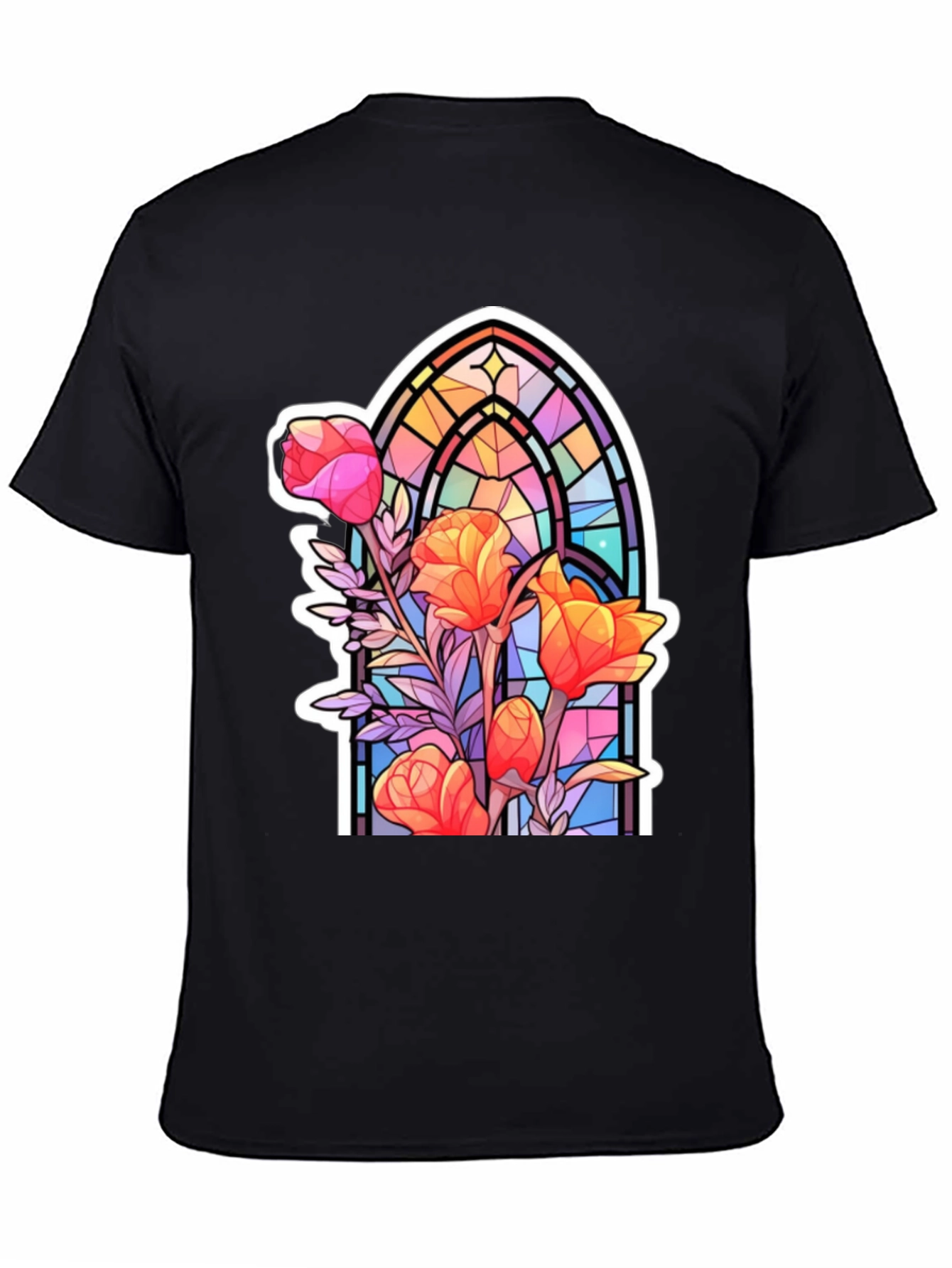 Stained Glass Floral Graphic Tee